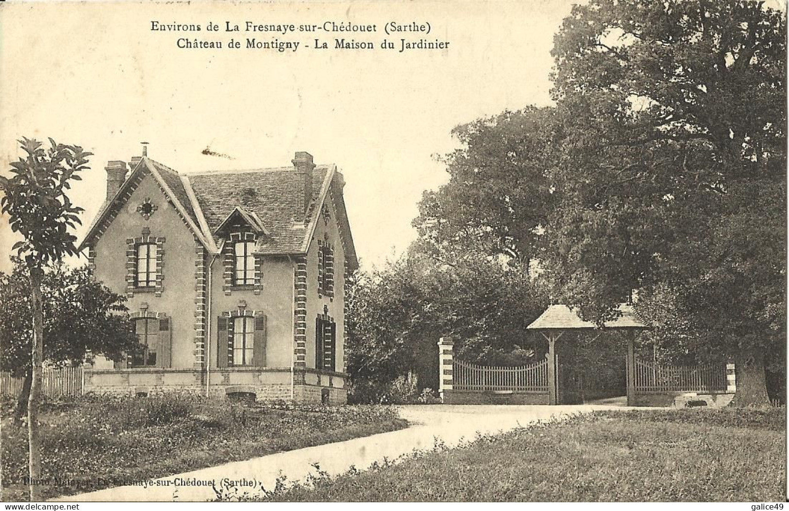 7524 CPA La Fresnaye Sur Chedouet - Château De Montigny La Maison Du Jardinier -Cachet "Souscrivez à L'Emprunt National" - Altri & Non Classificati