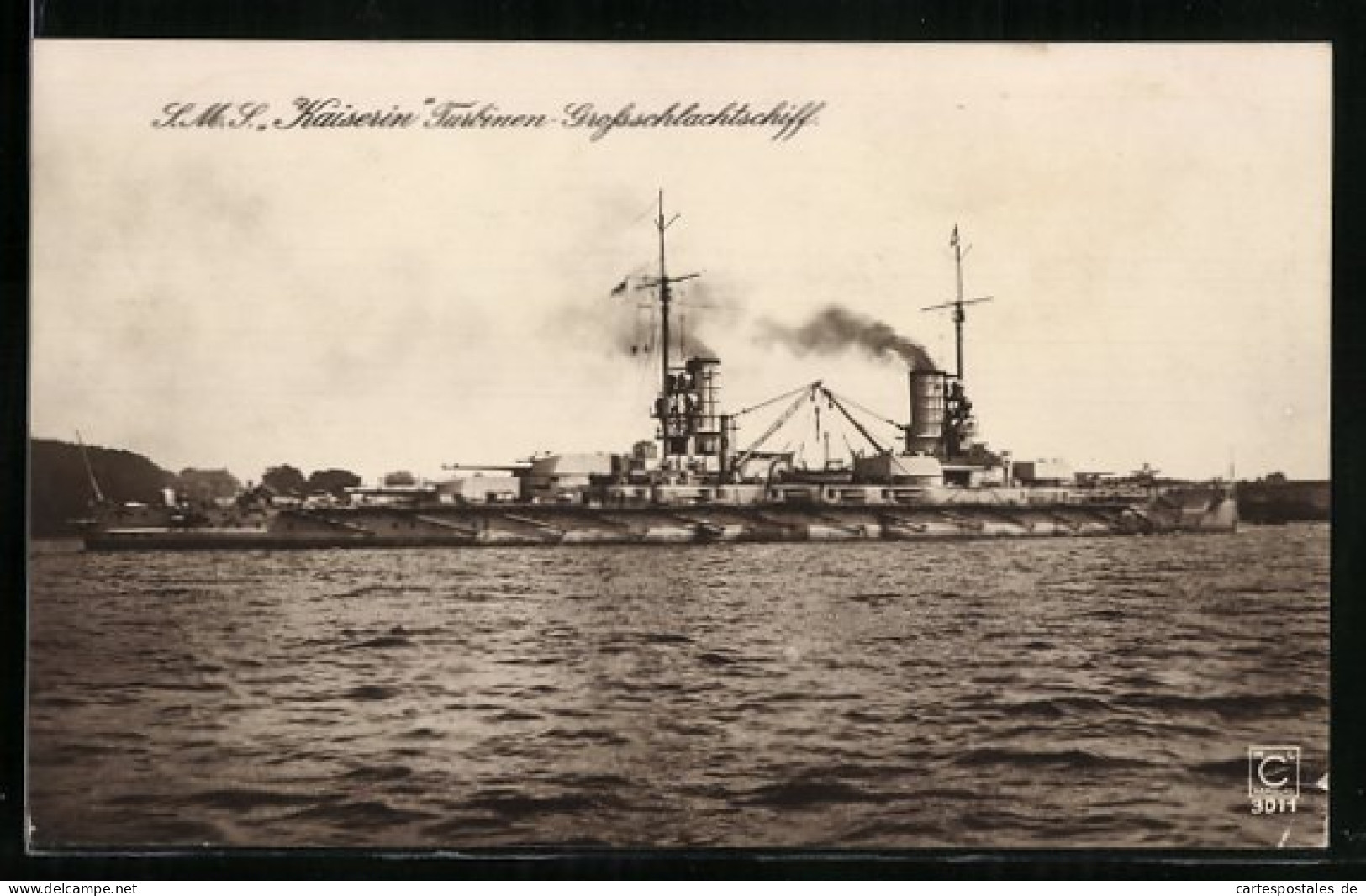 AK Kriegsschiff S. M. S. Kaiserin Vor Der Küste  - Oorlog