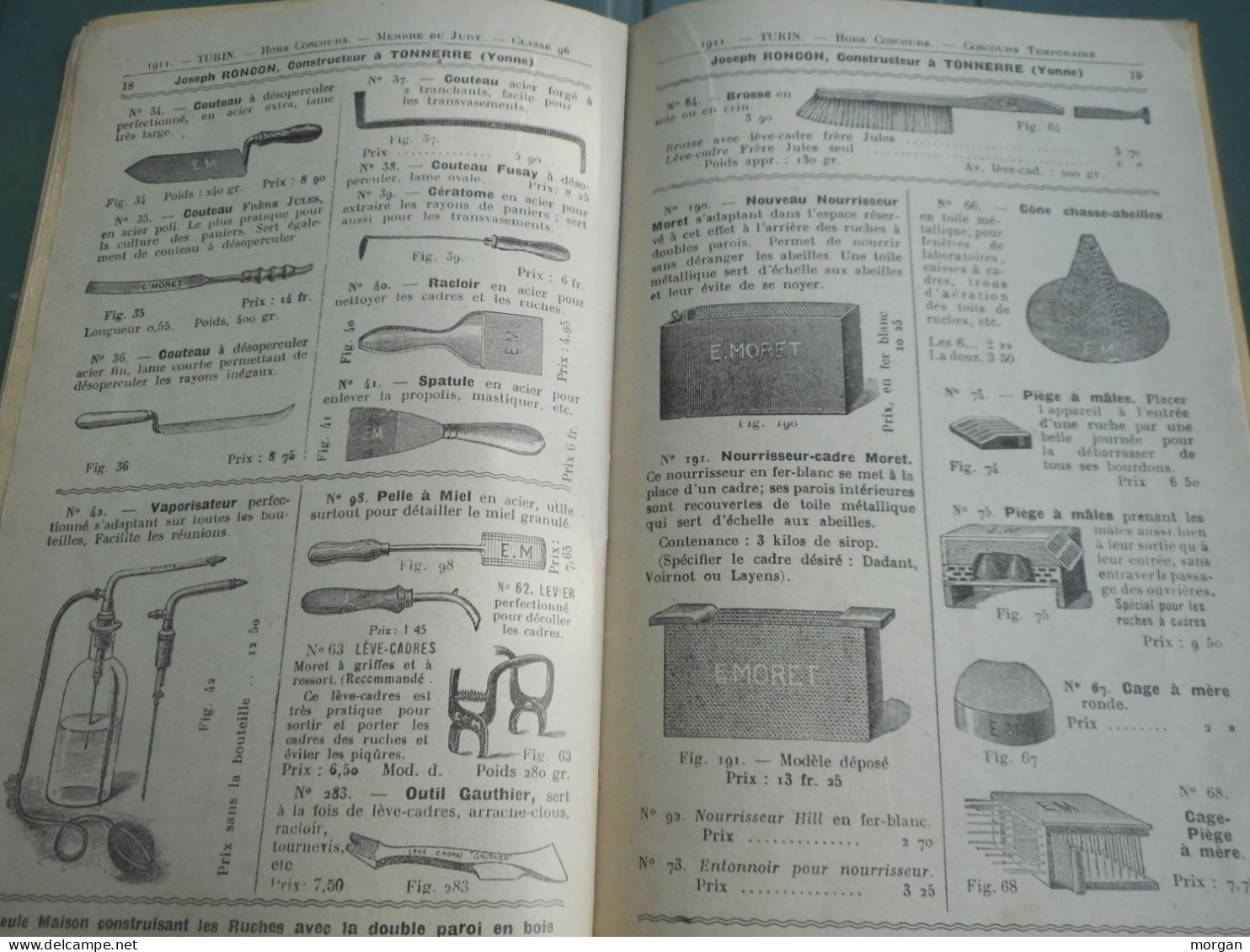 ANCIEN CATALOGUE APICULTURE, RUCHES ABEILLE MATERIEL, 1935, J. RONCON A TONNERRE DANS L'YONNE