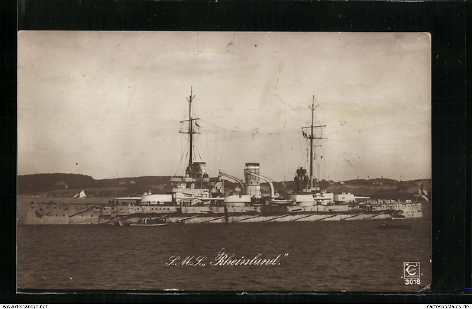 AK Kriegsschiff SMS Rheinland, Gesamtansicht  - Guerra