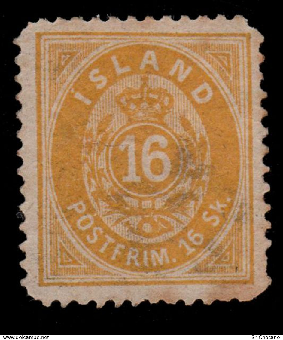 ICELAND STAMP.1876.16a .Scott.12.MH.Perf.14x13 ½ - Ungebraucht