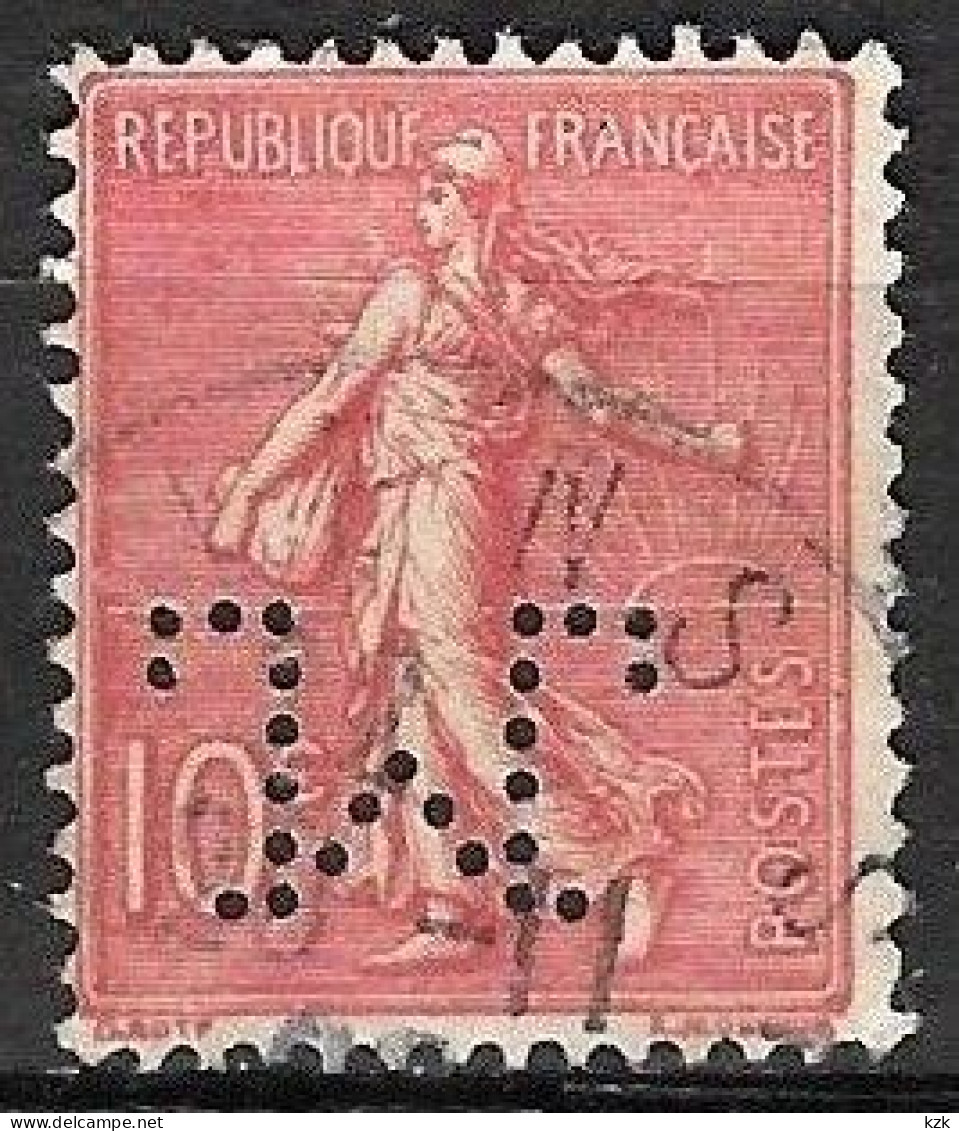 1003	N°	129	Perforé	-	M 6	-	SOCIETE DES MINES DE LENS - Used Stamps