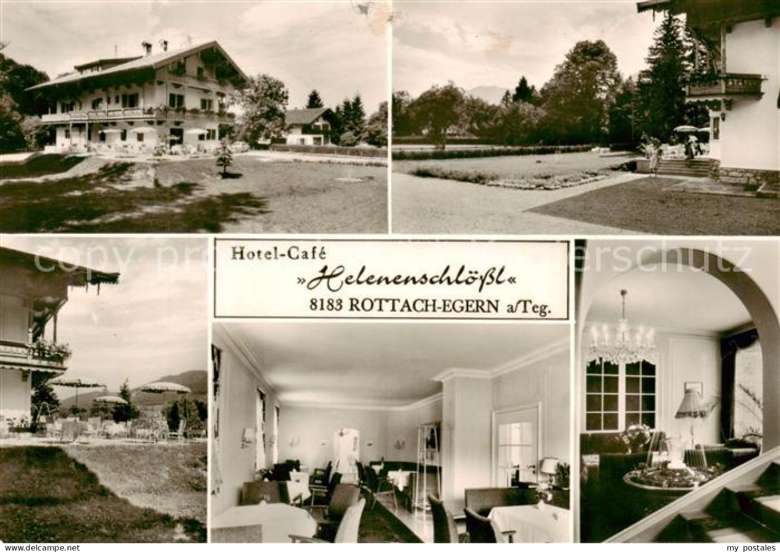 73854906 Rottach-Egern Hotel Cafe Helenenschloessl Gastraum Terrasse Garten Rott - Other & Unclassified