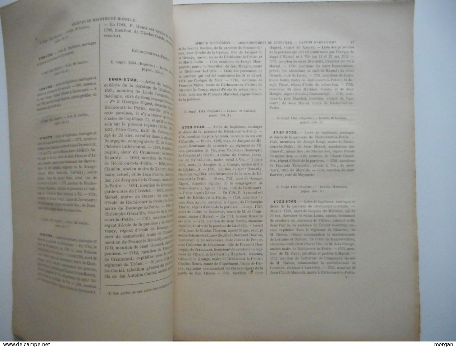 LORRAINE - 1900, ARCHIVES DEPARTEMENTALES ANTERIEURES A 1790, ARRONDISSEMENT DE LUNEVILLE, EMILE DUVERNOY