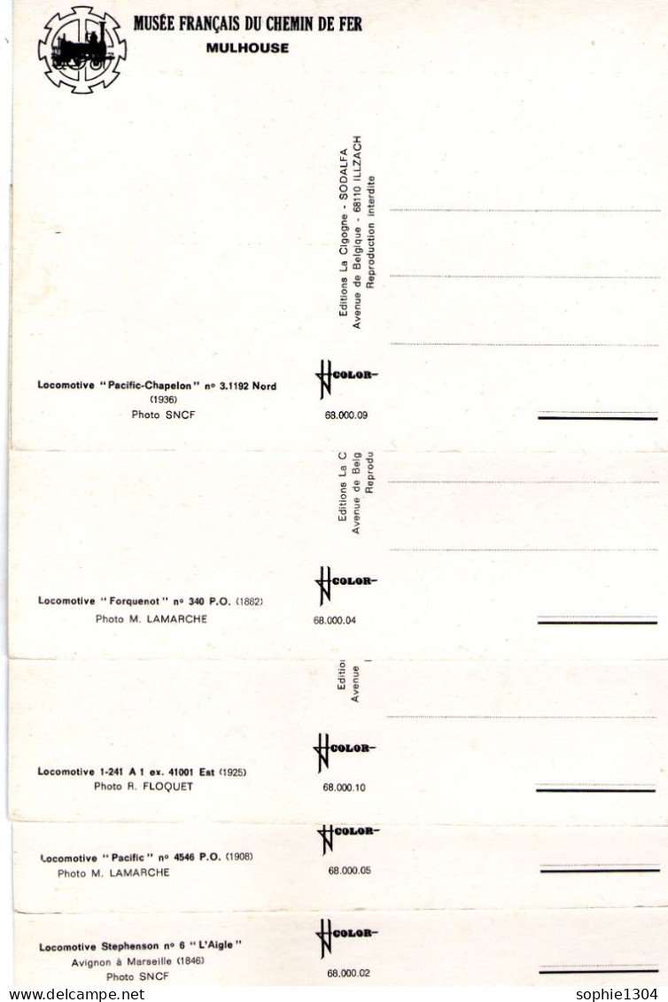 5 CARTES - TRAIN - Musée Français Du Chemin De Fer - MULHOUSE- - Treinen