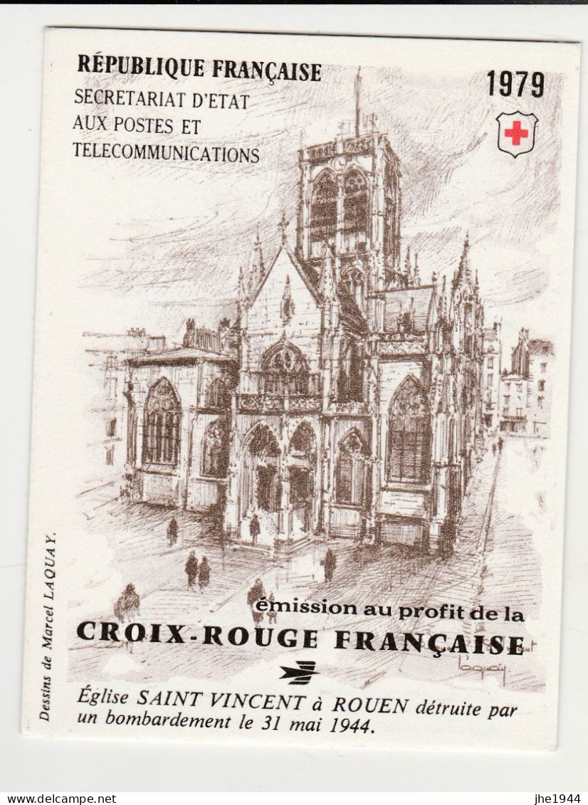 France Carnet Croix Rouge N° 2028 ** Année 1979 Vitraux Eglise Jeanne D'Arc Rouen - Rotes Kreuz