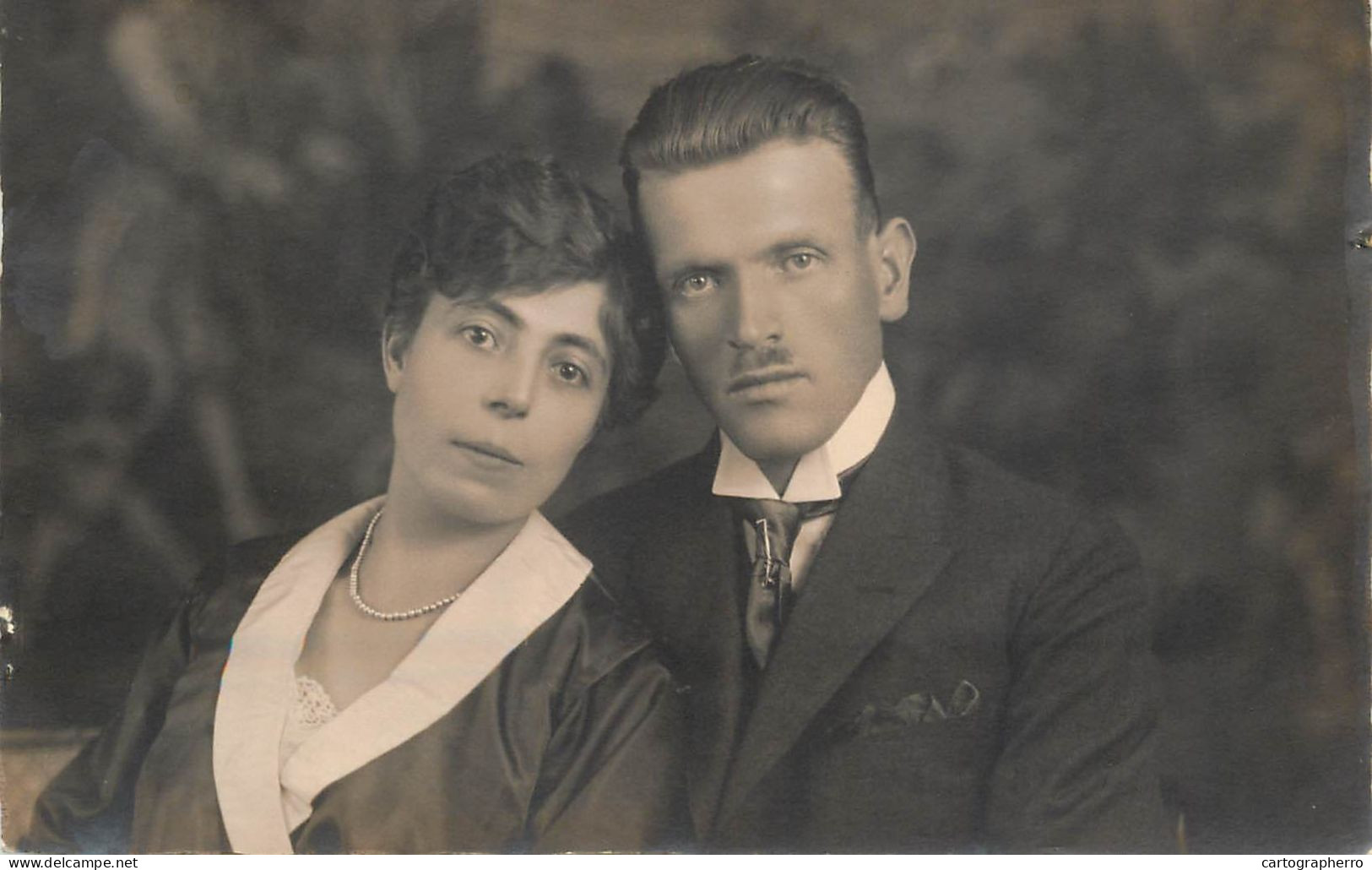 Annonymous Persons Souvenir Photo Social History Portraits & Scenes Elegant Couple Pearls Coiffure - Photographie