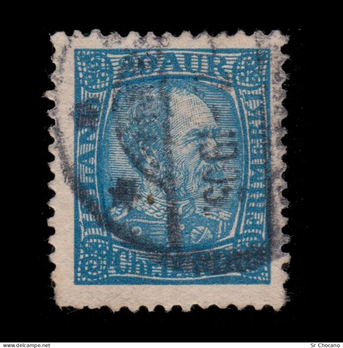ICELAND STAMP.1902-04.King Christian IX.20a Deep Blue .Scott 40.USED - Usati