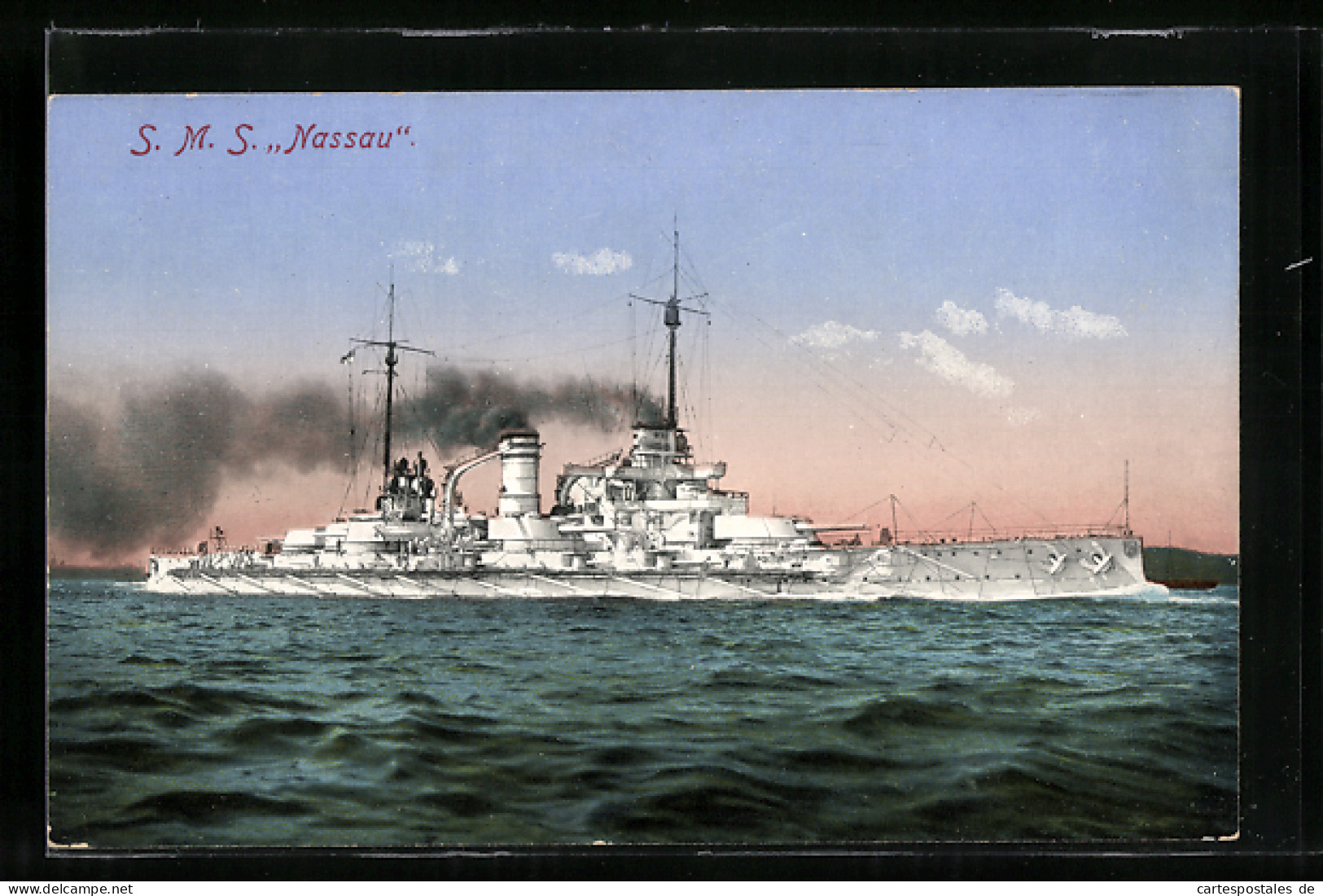 AK Kriegsschiff S. M. S. Nassau In Voller Fahrt  - Guerre