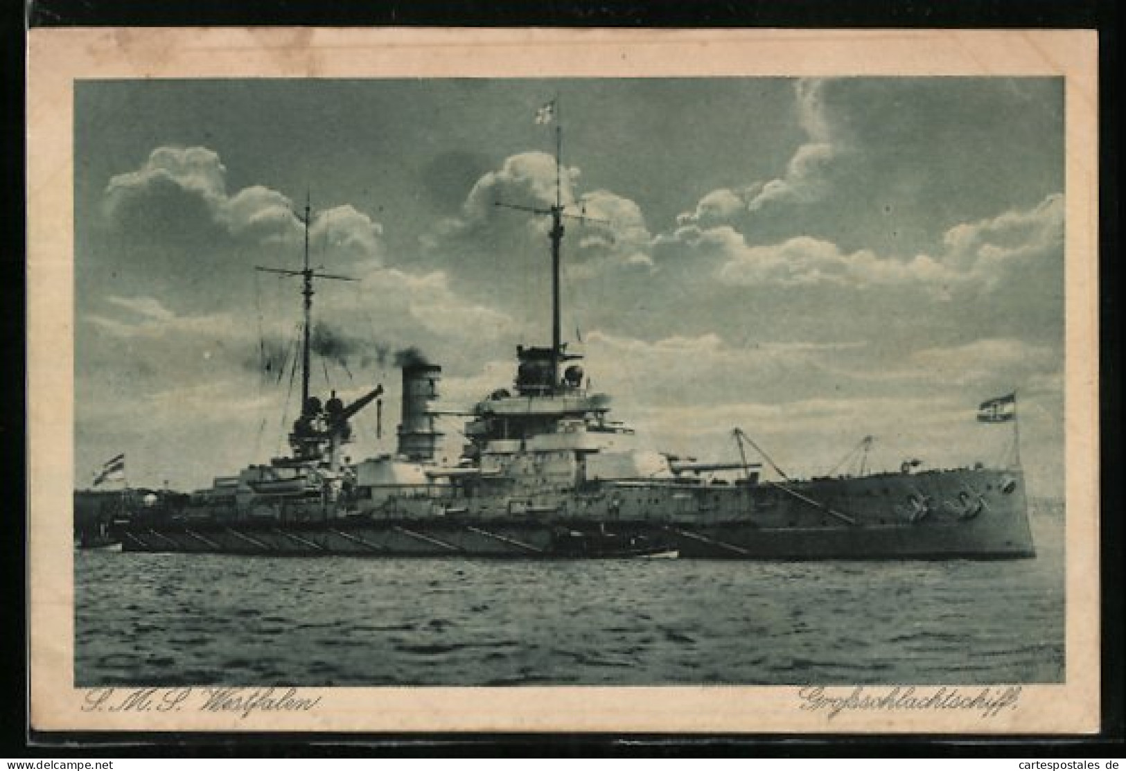 AK Kriegsschiff S. M. S. Westfalen In Fahrt  - Warships