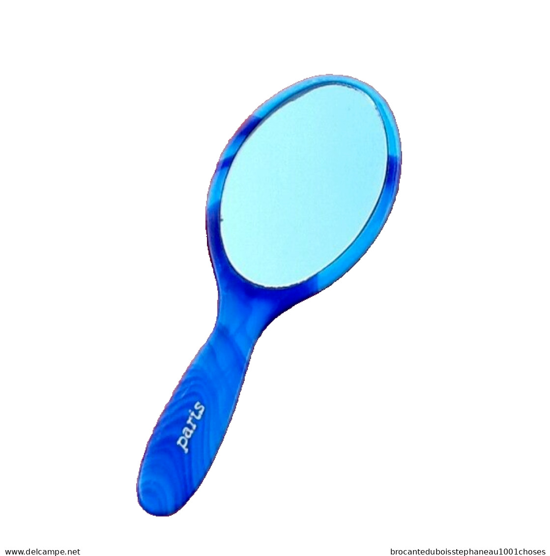 Miroir Face à Main Paris Plastique Bleu Marbré - Otros & Sin Clasificación