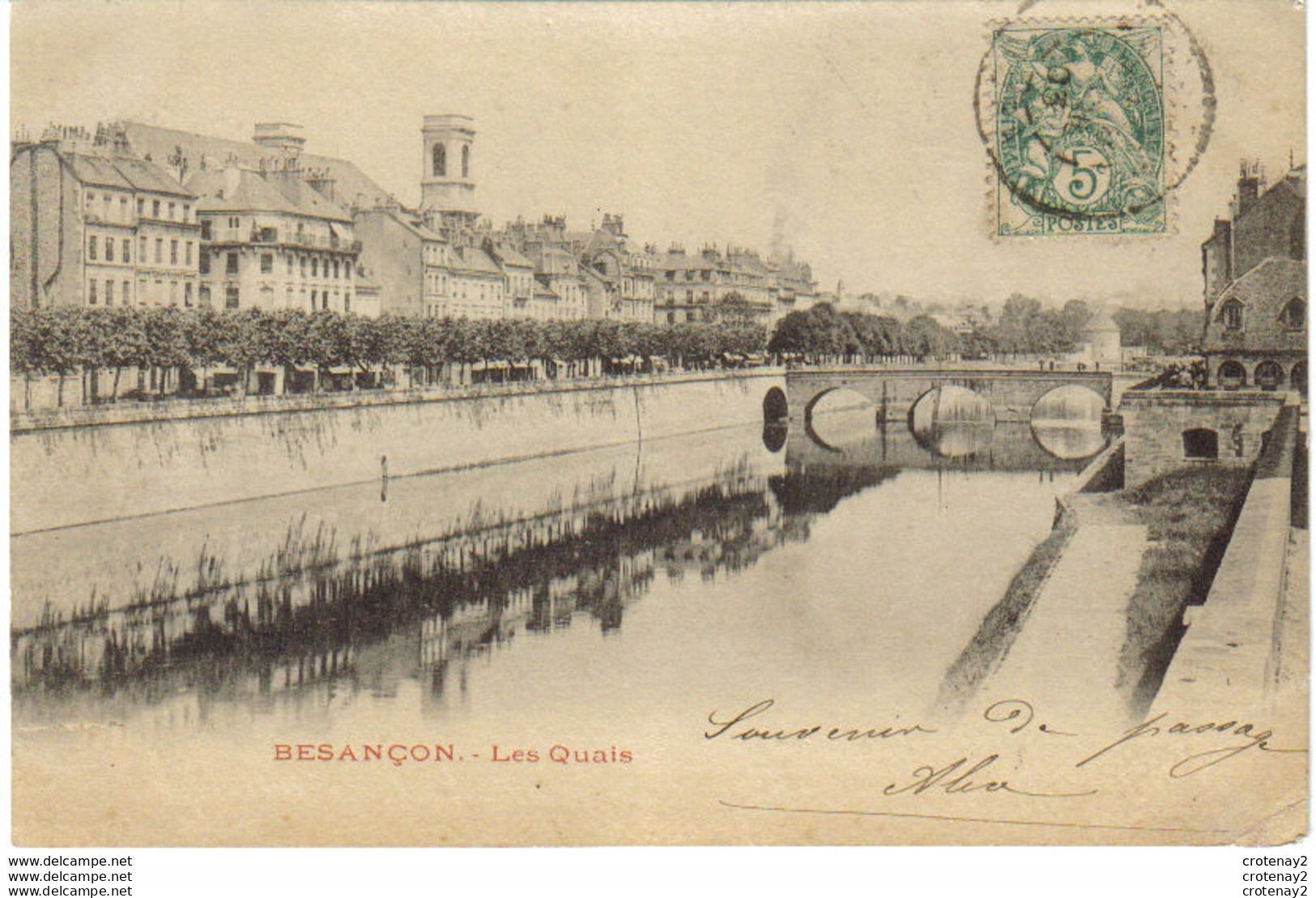 25 BESANCON Les Quais En 1903 VOIR DOS Non Séparé - Besancon