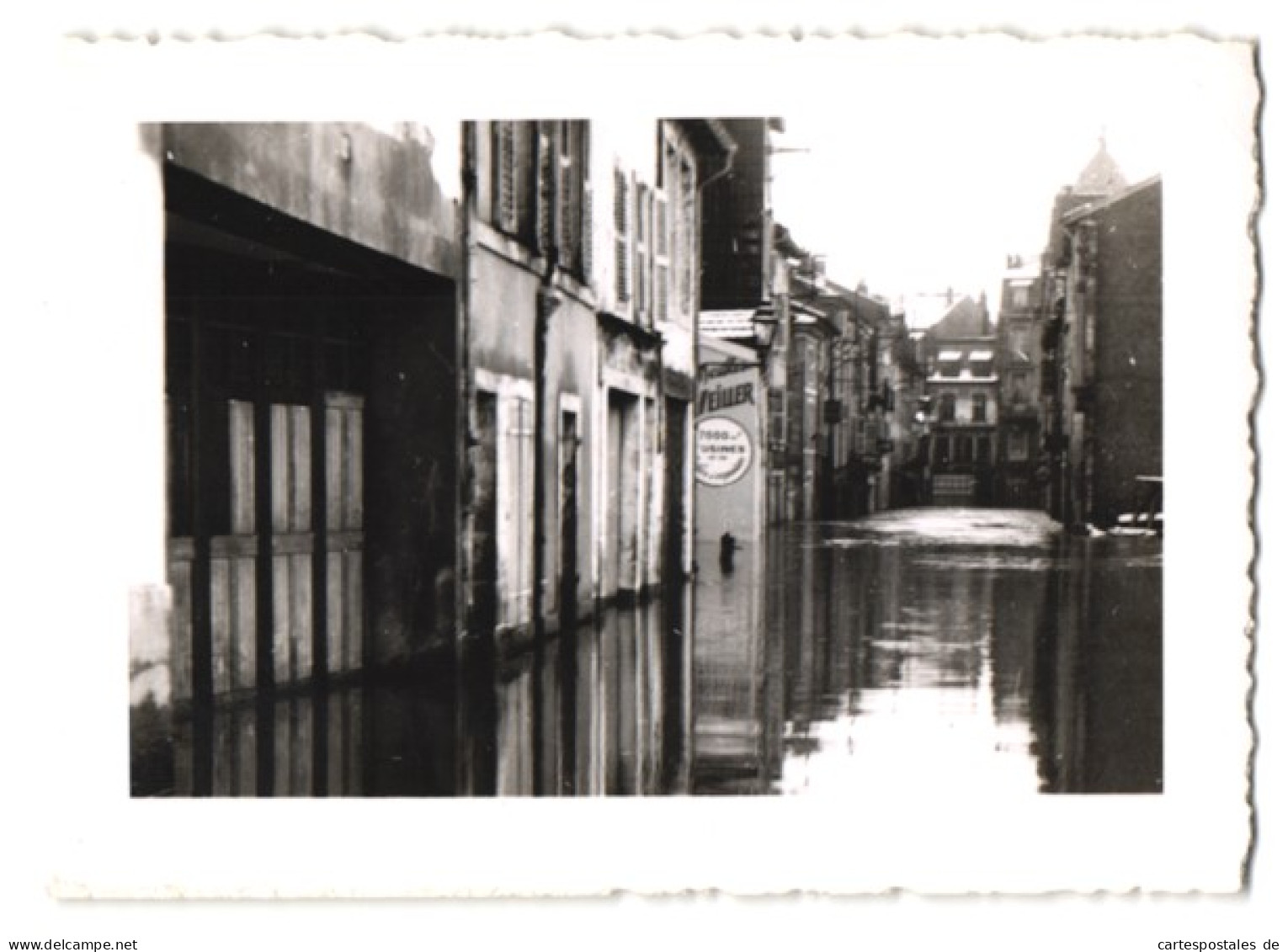 4 Photos Photographe Inconnu,  Vue De Epinal, Inondation-Katastrophe 1947, überflutete Strassen Der Stadt  - Lugares