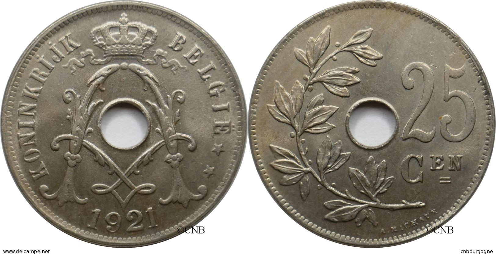 Belgique - Royaume - Albert Ier - 25 Centiemen 1921 - SUP/MS60 - Mon6102 - 25 Cent