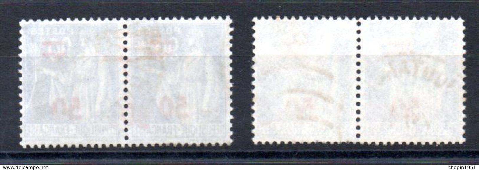 N° 484 PAIX - Deux Paires - SURCHARGE SUPPLÉMENTAIRE + POSTES FLOU - Used Stamps