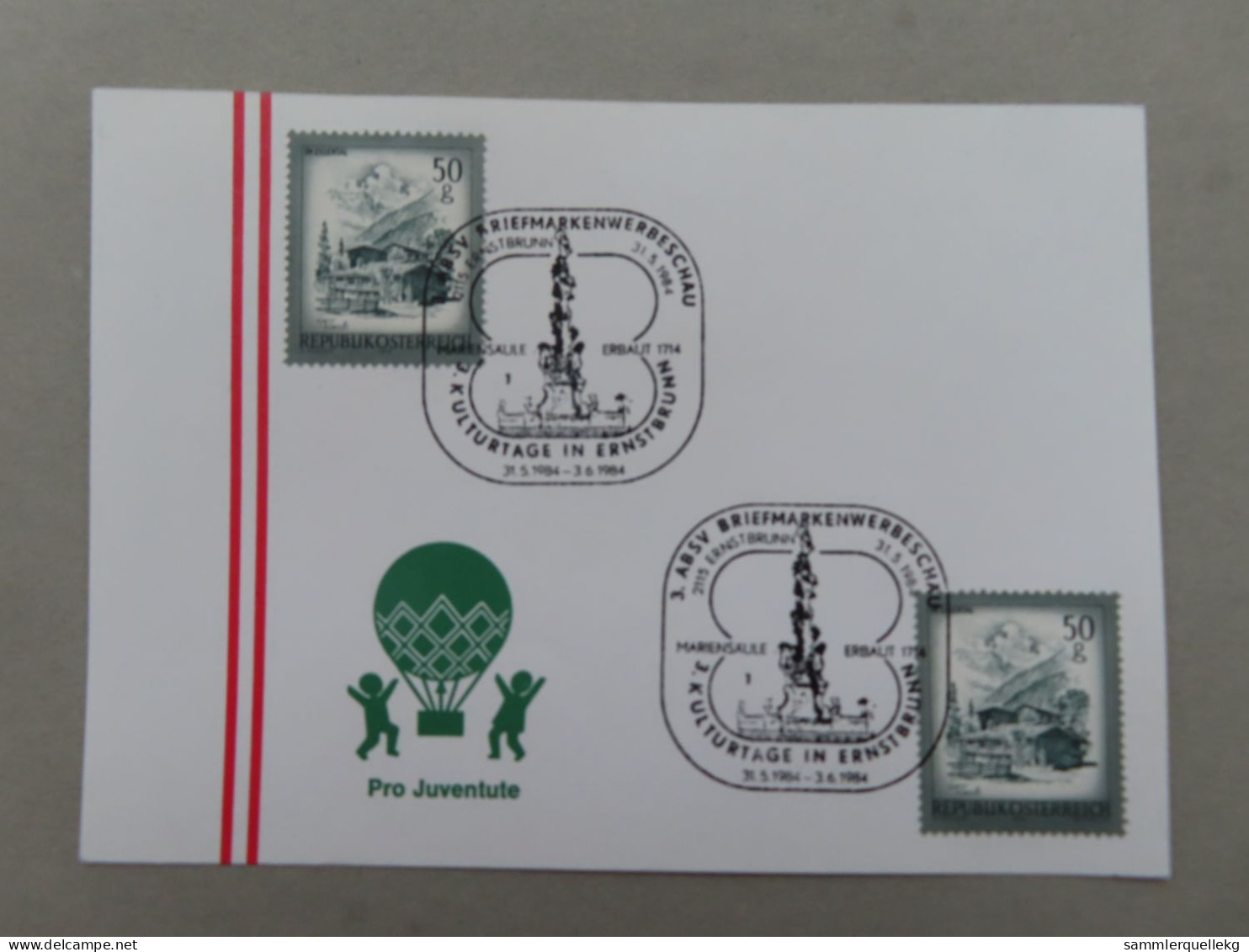 Österreich Pro Juventute - Mit Sonderstempel 31. 5. 1984 Erstbrunn, 3. Kulturtage In Erstbrunn (Nr.1017) - Altri & Non Classificati