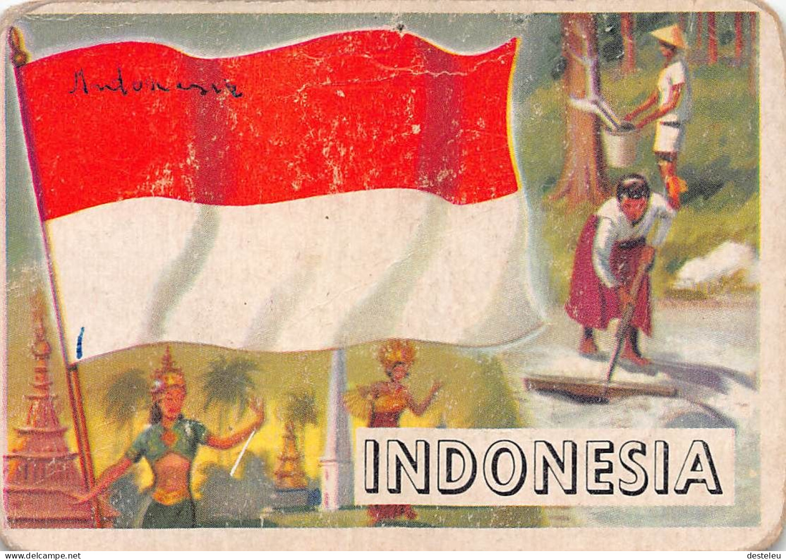 Flags Of The World Chromo - Indonesia  - 6.5 X 9.5 Cm - Autres & Non Classés