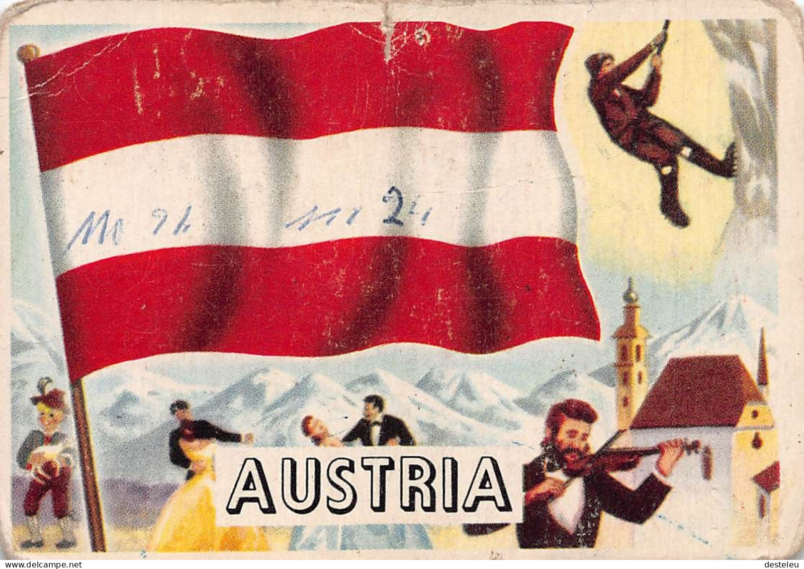 Flags Of The World Chromo - Austria  - 6.5 X 9.5 Cm - Autres & Non Classés