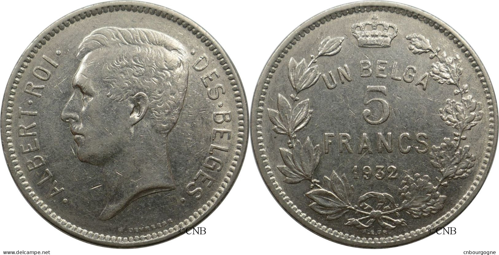 Belgique - Royaume - Albert Ier - 5 Francs - Un Belga 1932 - TTB+/AU50 - Mon6103 - 5 Frank & 1 Belga