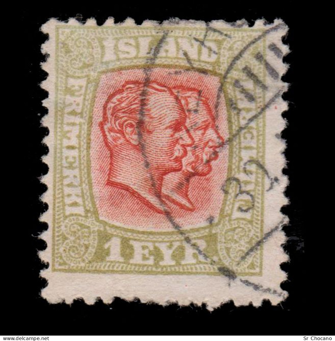 ICELAND.1907-8.K.Christian IX-K.Frederik VIII.1e.Scott.71.USED. - Gebraucht