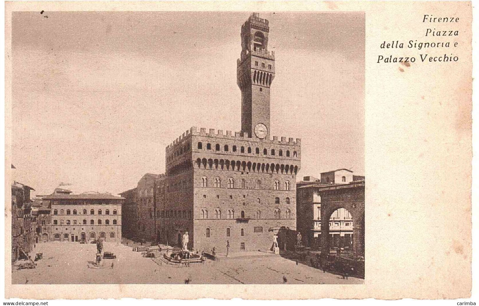 CARTOLINA FIRENZE PALAZZO VECCHIO CON ANNULLO TARGHETTA MAGGIO MUSICALE - Marcophilia