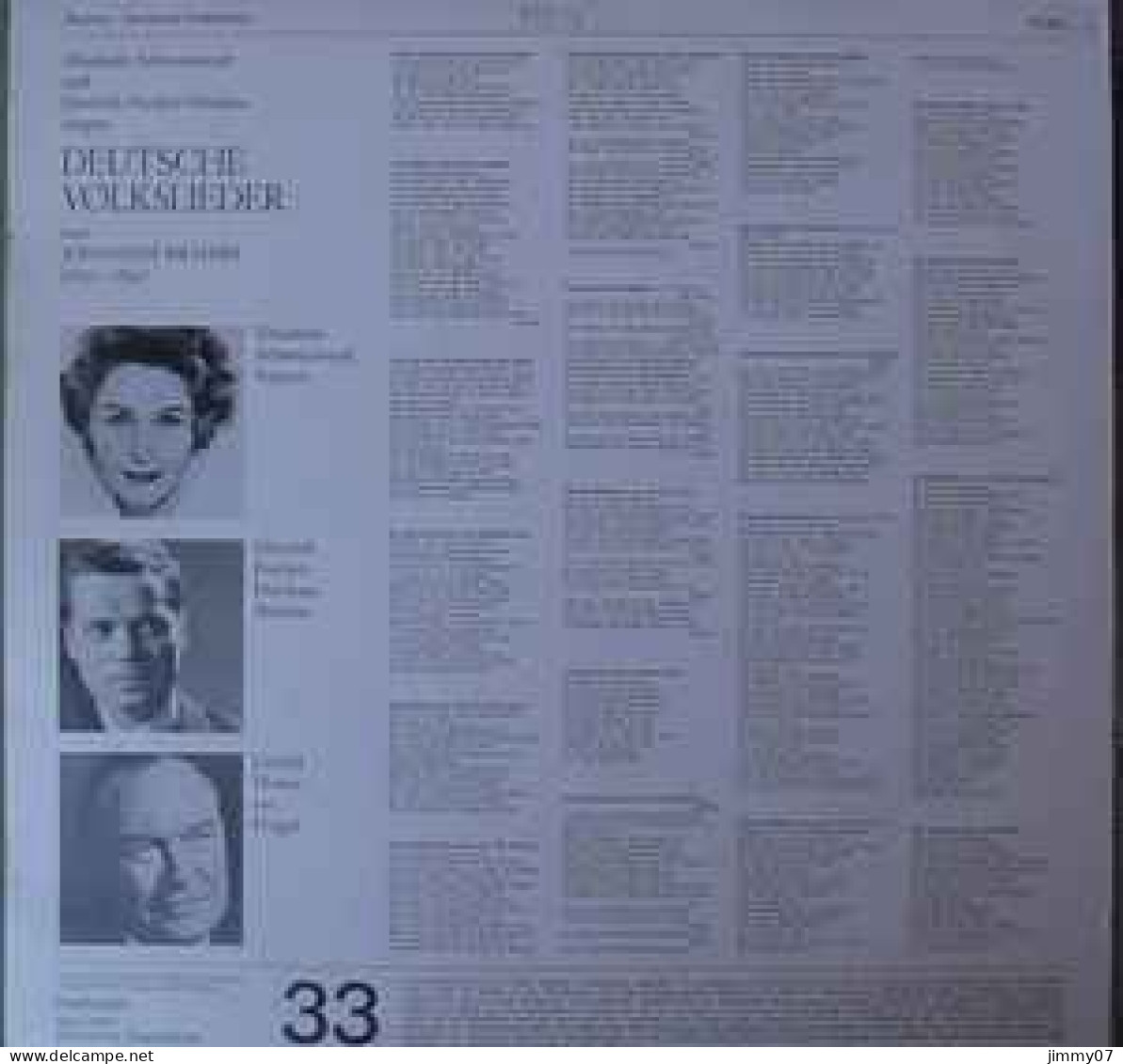 Brahms - Elisabeth Schwarzkopf, Dietrich Fischer-Dieskau, Gerald Moore - Deutsche Volkslieder (LP) - Classique