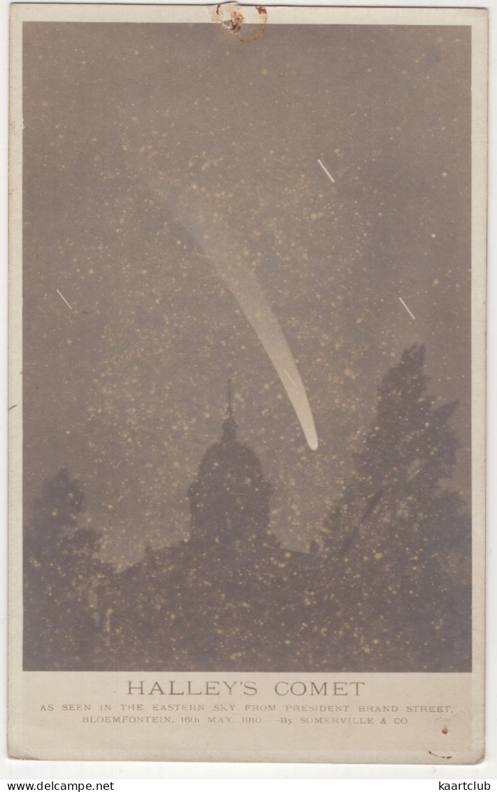 Halley's Comet As Seen From President Brand Street, Bloemfontein, 16th May 1910 - (South-Africa) - By Sommerville & Co - Sud Africa