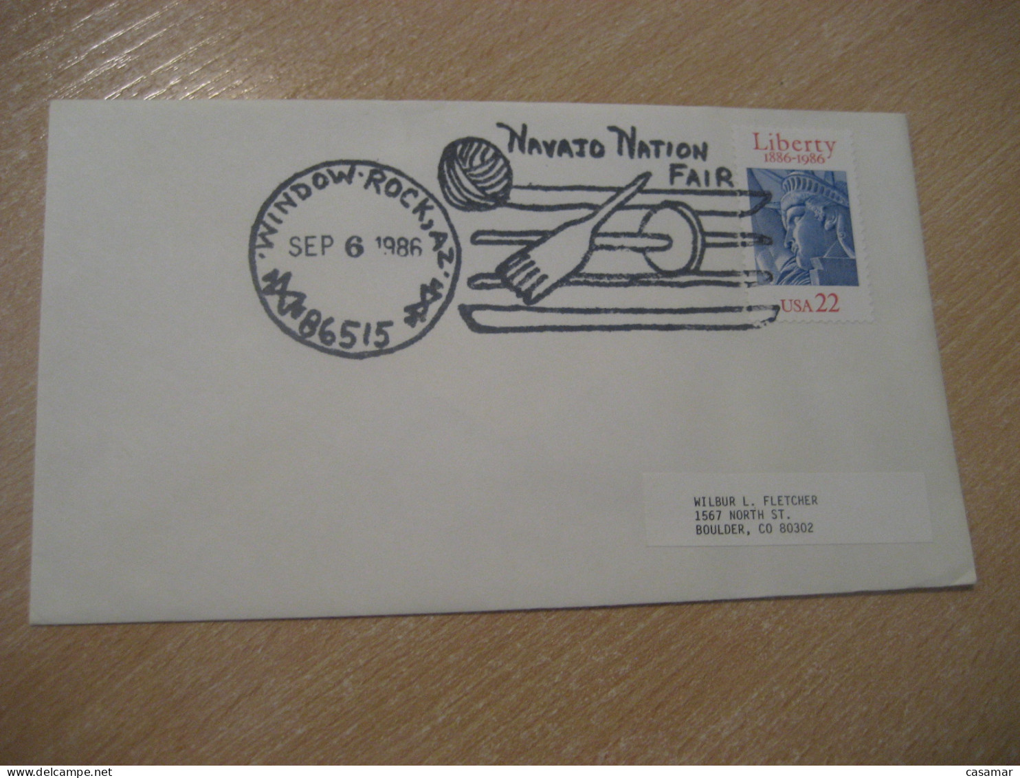 WINDOW ROCK 1986 Navajo Nation Fair American Indians Indian Cancel Cover USA Indigenous Native History - Indianen