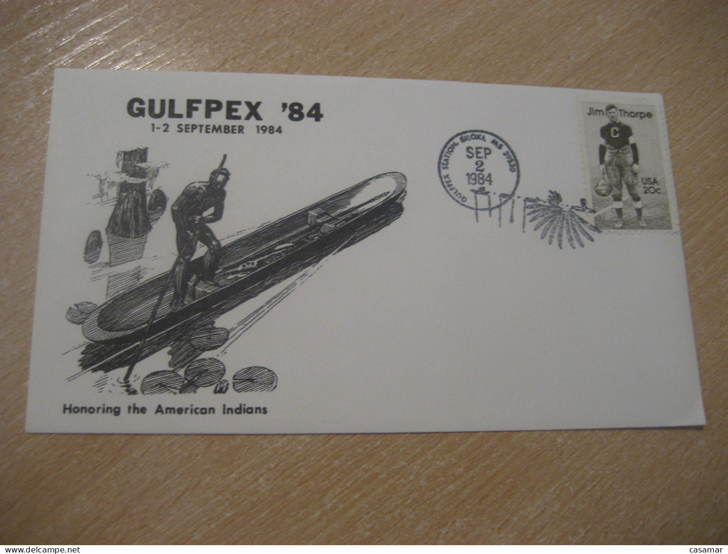 BILOXI 1984 Gulfpex In Honoring American Indians Indian Cancel Cover USA Indigenous Native History - Indiens D'Amérique