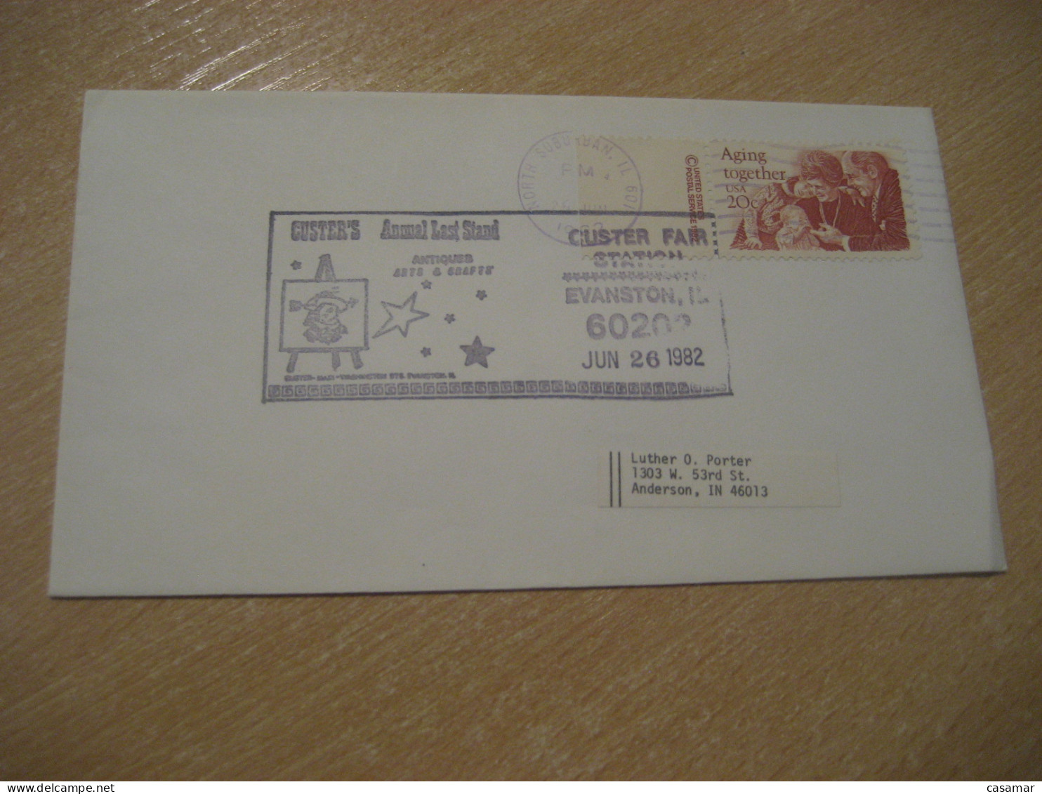 EVASTON North Suburban 1982 Custer Fair American Indians Indian Cancel Cover USA Indigenous Native History - Indianen