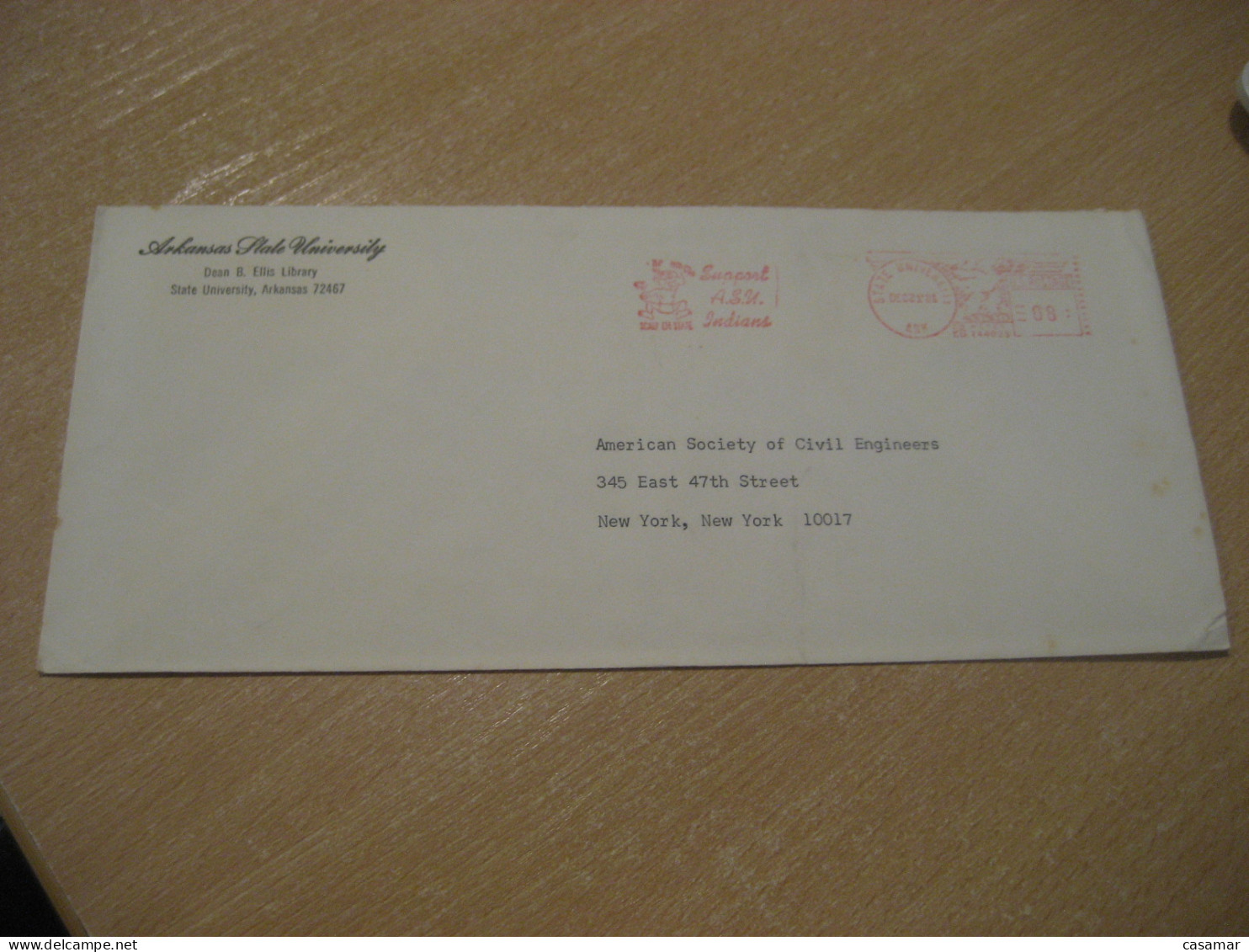 STATE UNIVERSITY 1981 Support A.S.N. Indians American Indians Indian Meter Mail Cover USA Indigenous Native History - Indianer