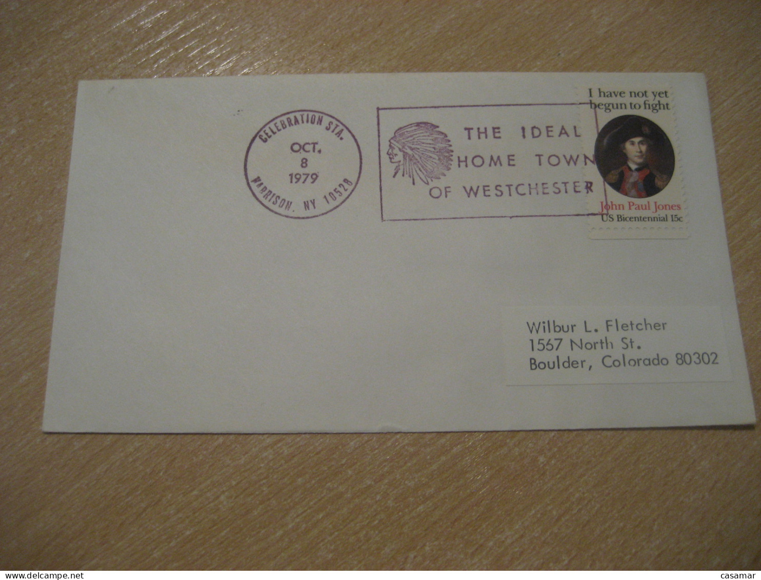 HARRISON 1979 The Ideal Home Town Of Westchester American Indians Indian Cancel Cover USA Indigenous Native History - Indiani D'America