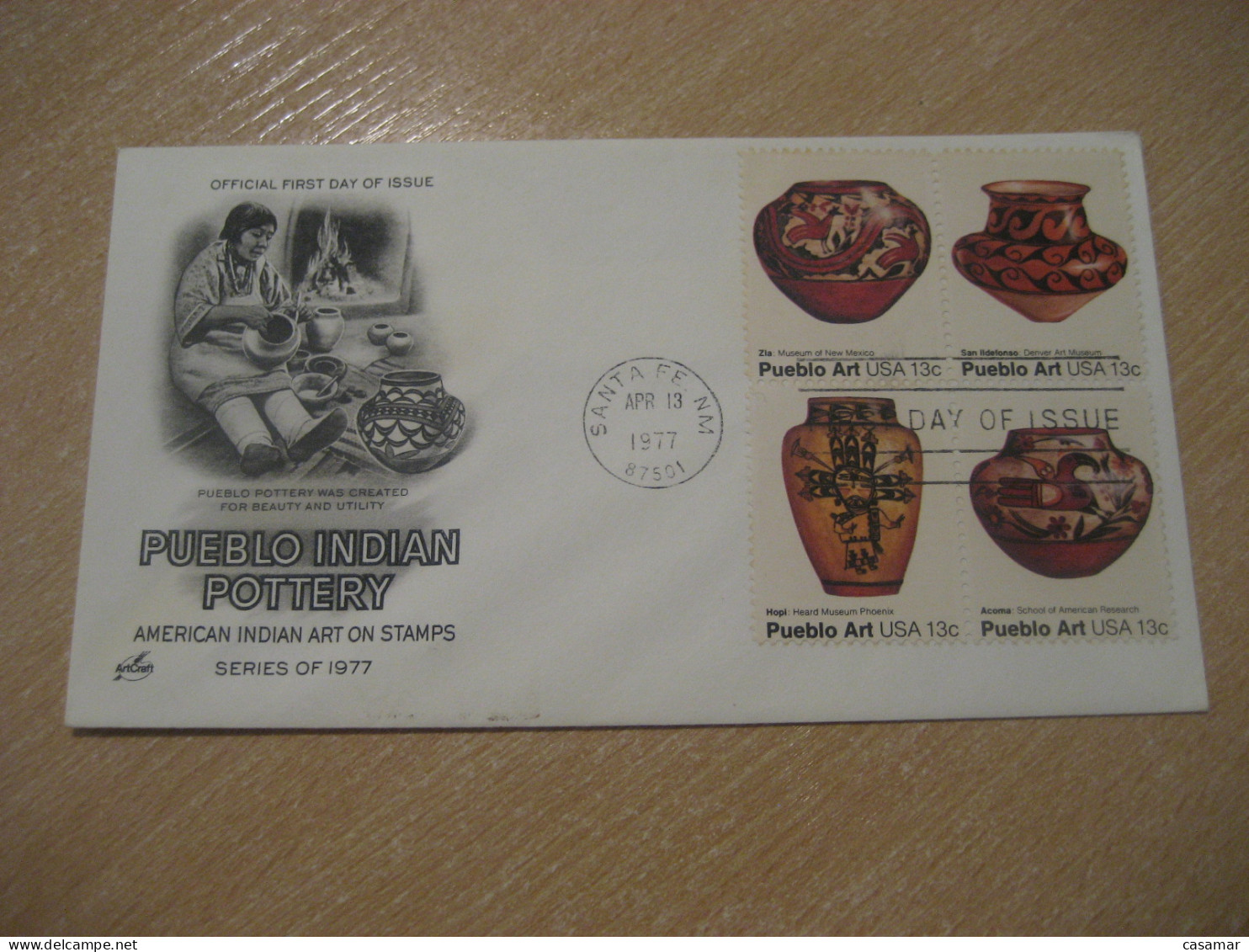 SANTA FE 1977 Pueblo Indian Pottery Indian Art American Indians Indian Cancel Cover USA Indigenous Native History - Indiens D'Amérique