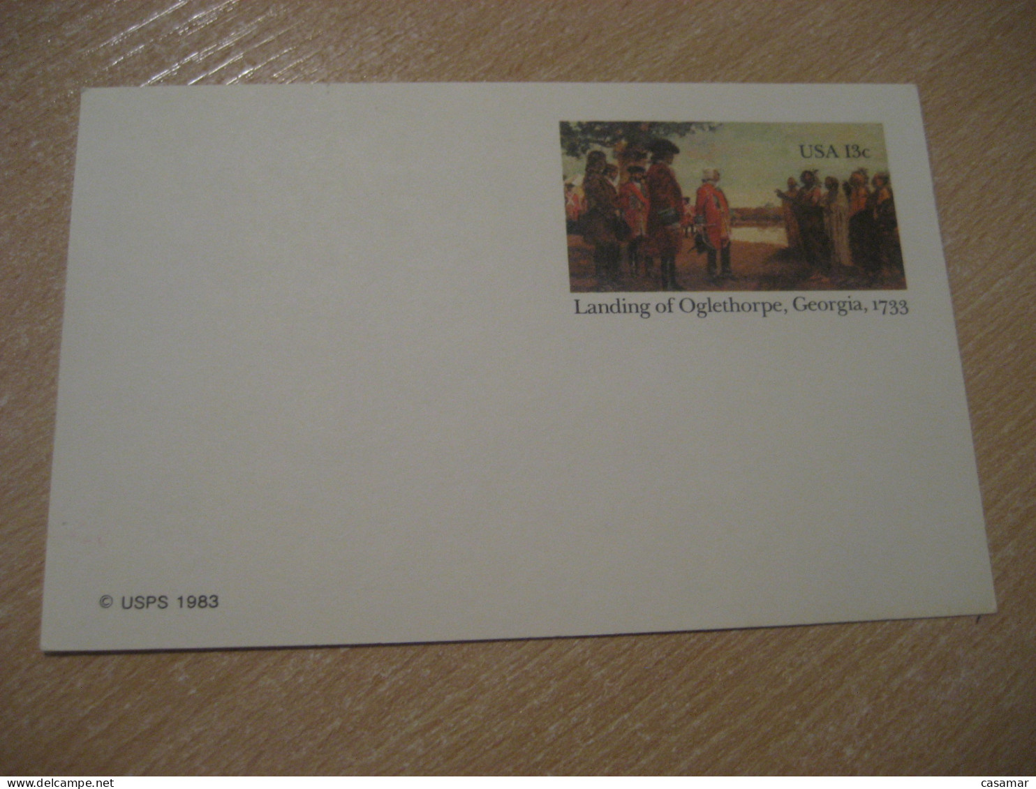 1983 Landing Of Oglethorpe Georgia American Indians Indian Postal Stationery Card USA Indigenous Native History - Indiani D'America