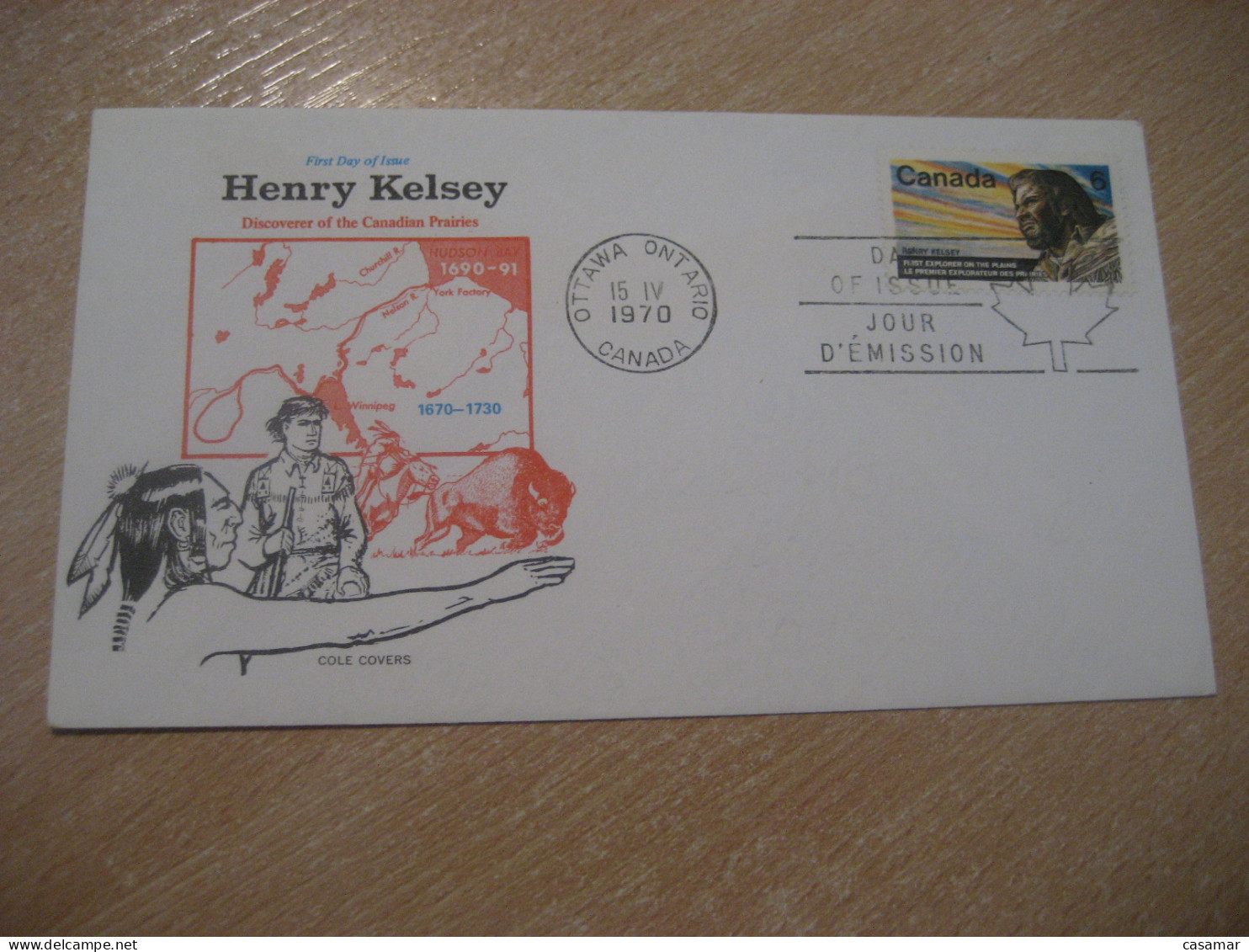 TORONTO 1970 Henry Kelsey American Indians Indian FDC Cancel Cover CANADA Indigenous Native History - American Indians