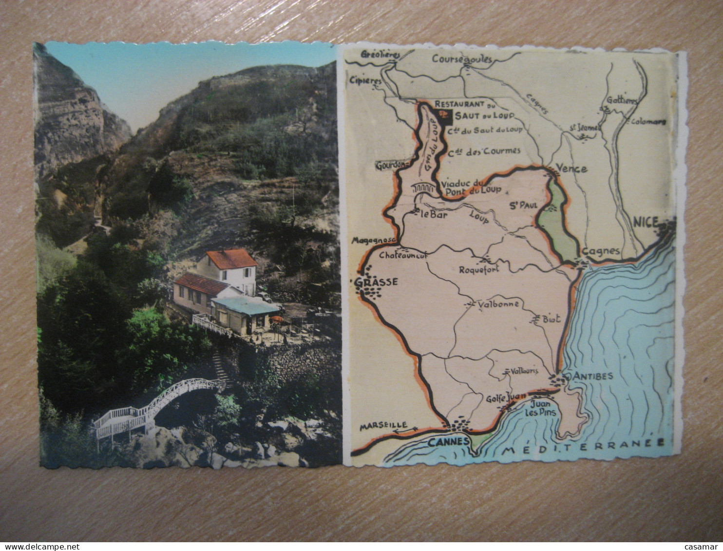 LE SAUT DU LOUP Plan De L'Excursion La Cote D'Azur Alpes Maritimes Postcard FRANCE - Altri & Non Classificati