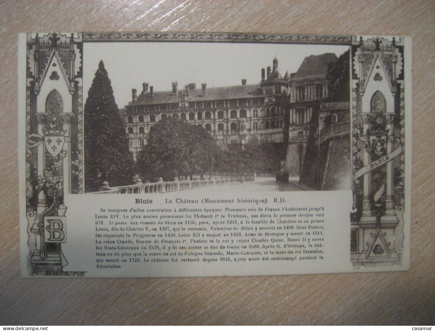 BLOIS Chateau Castle Postcard FRANCE - Castillos