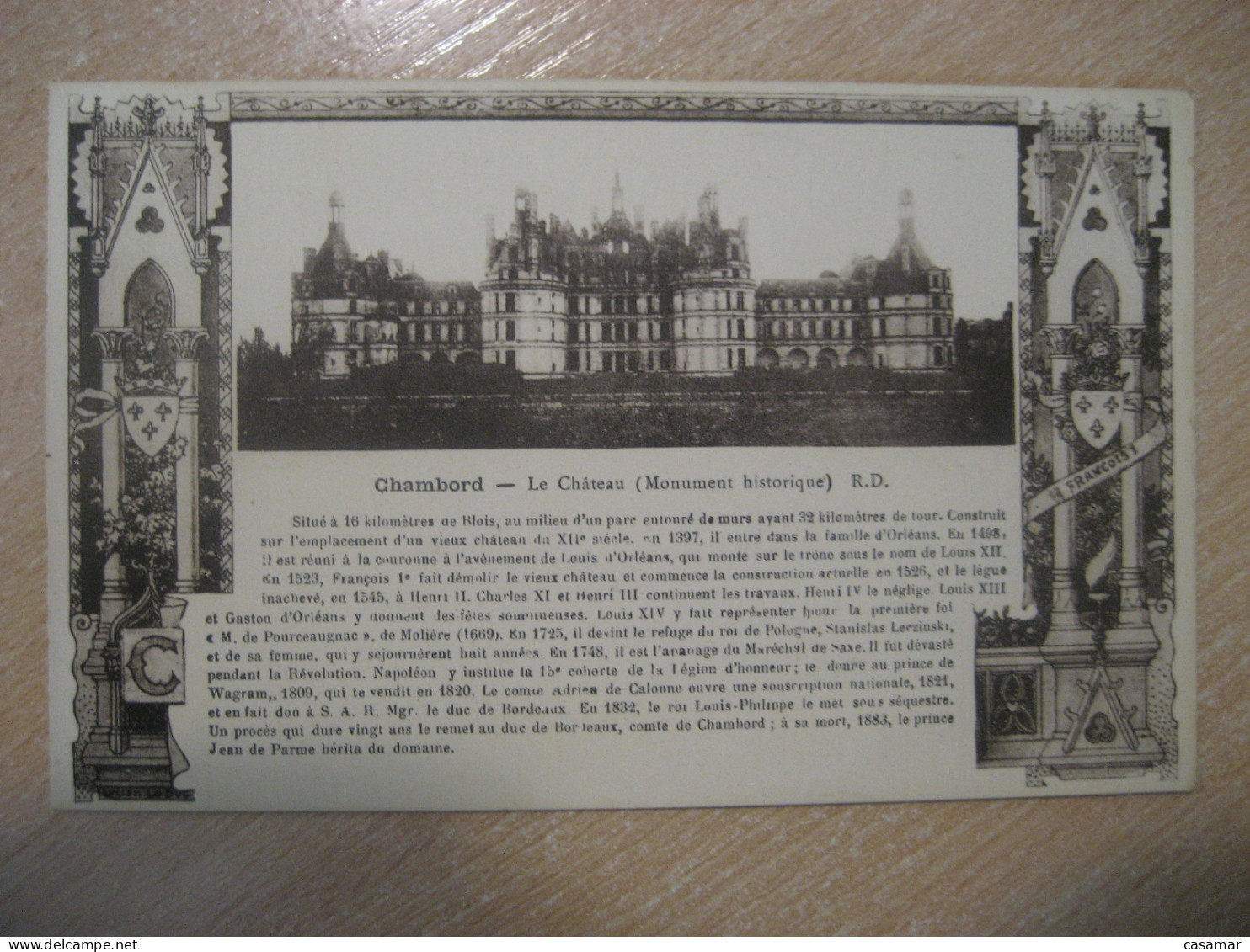 CHAMBORD Chateau Castle Postcard FRANCE - Schlösser