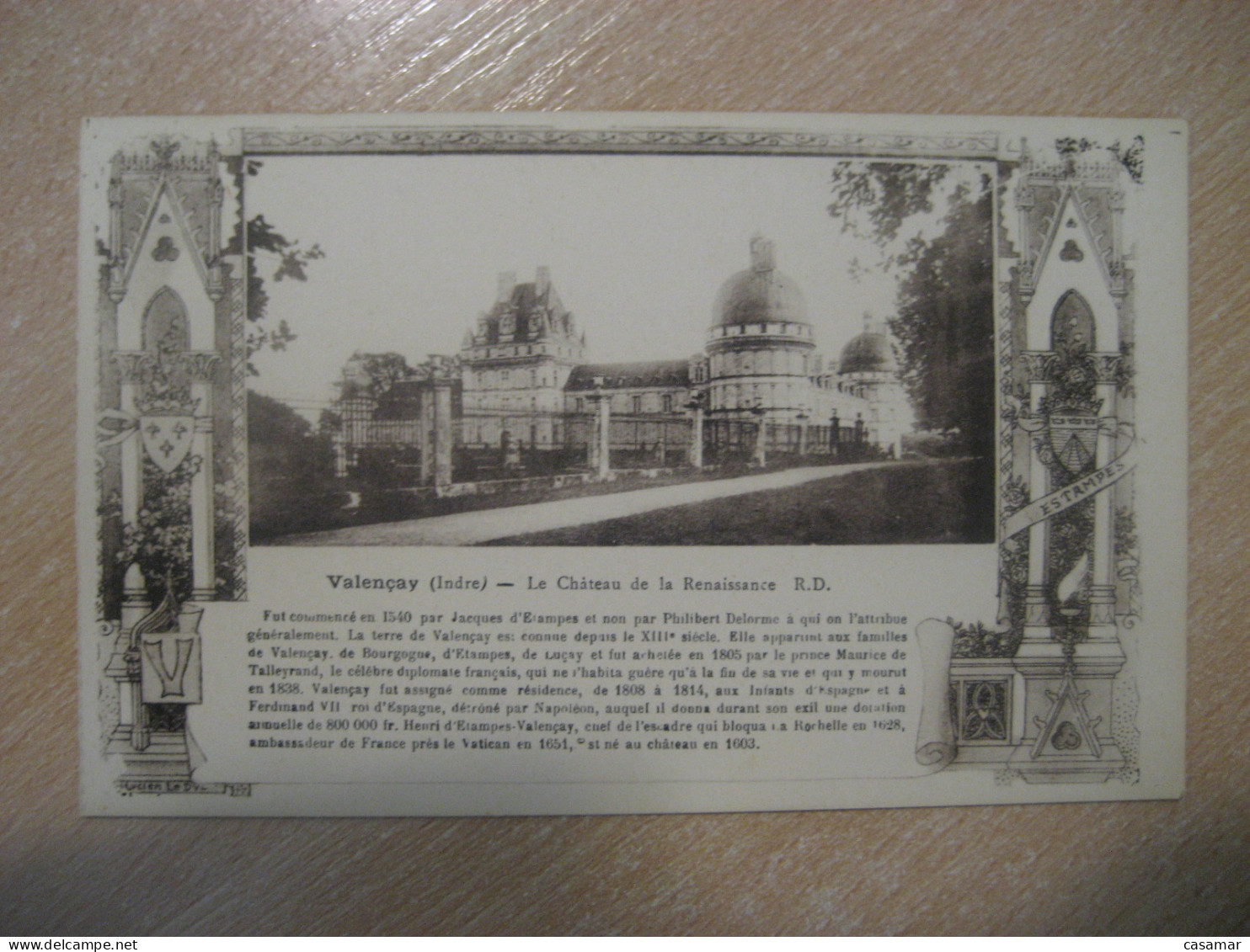 VALENÇAY Indre Renaissance Chateau Castle Postcard FRANCE - Schlösser