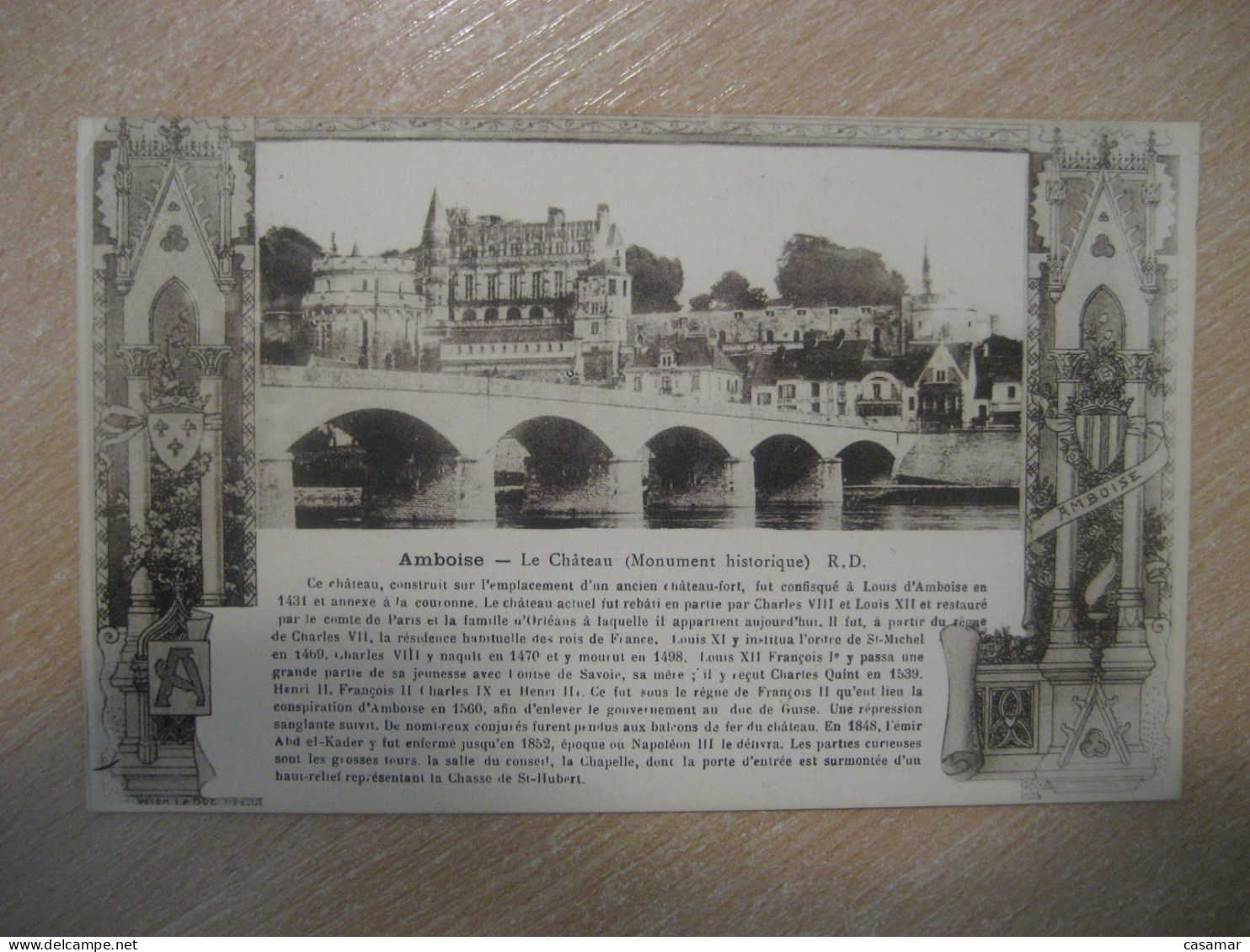 AMBOISE Chateau Castle Postcard FRANCE - Châteaux