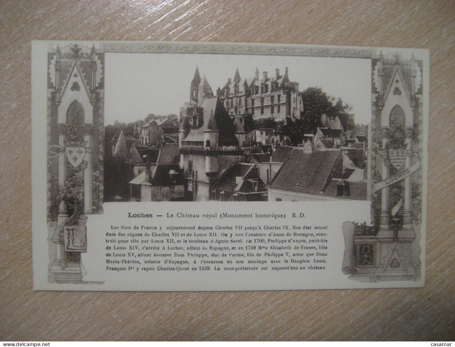 LOCHES Royal Chateau Castle Postcard FRANCE - Castles