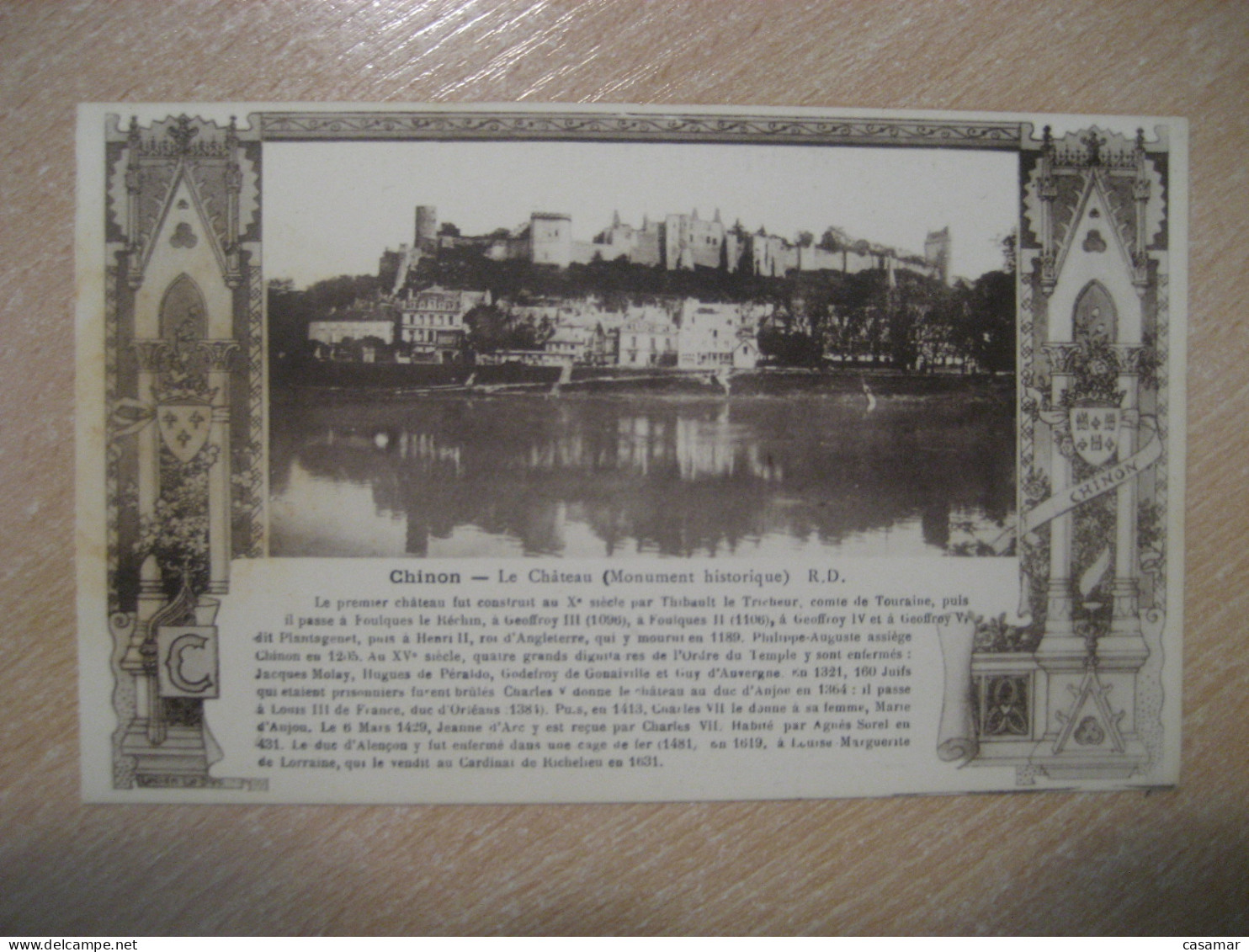 CHINON Chateau Castle Postcard FRANCE - Kastelen