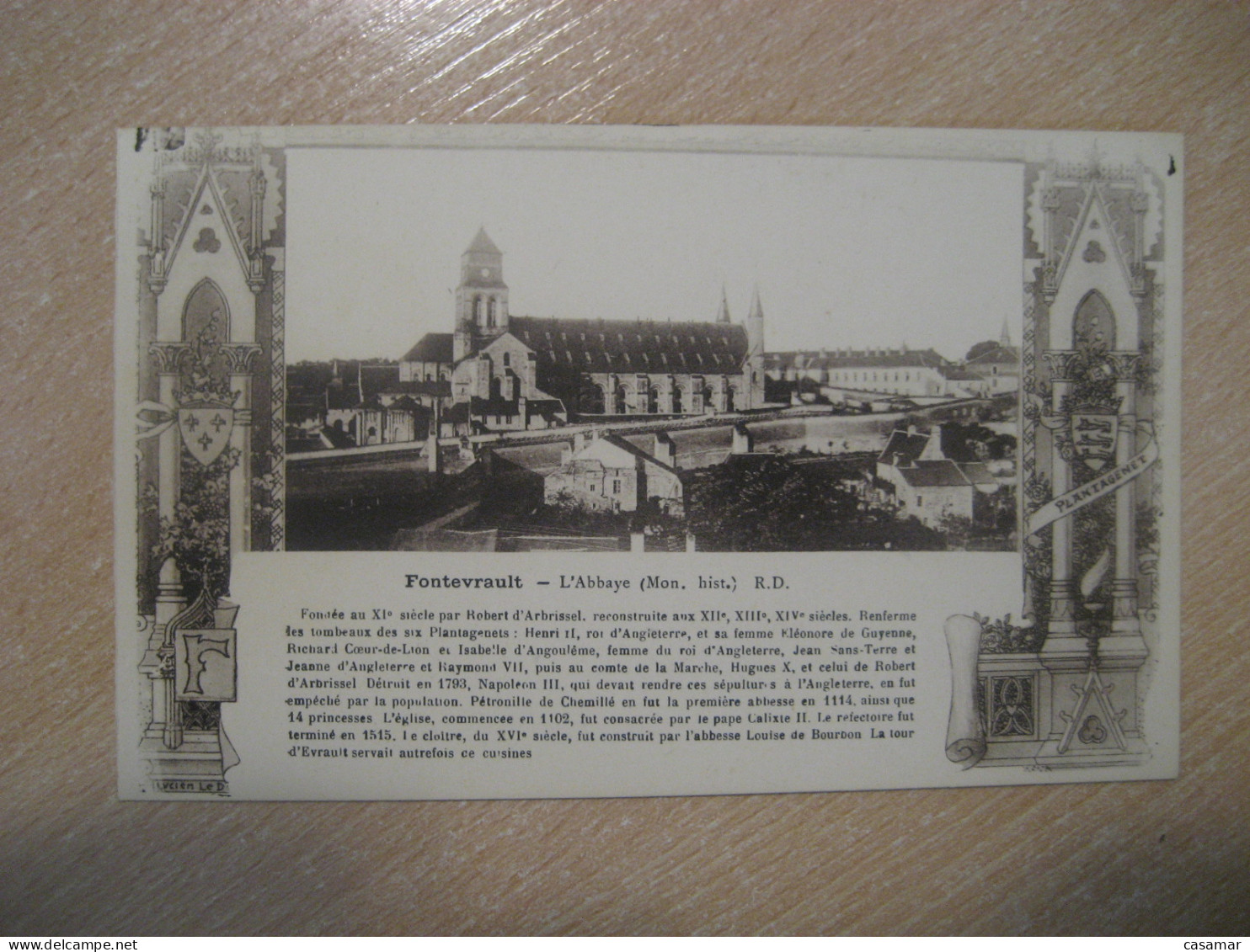 FONTEVRAULT Abbaye Chateau Castle Postcard FRANCE - Castillos