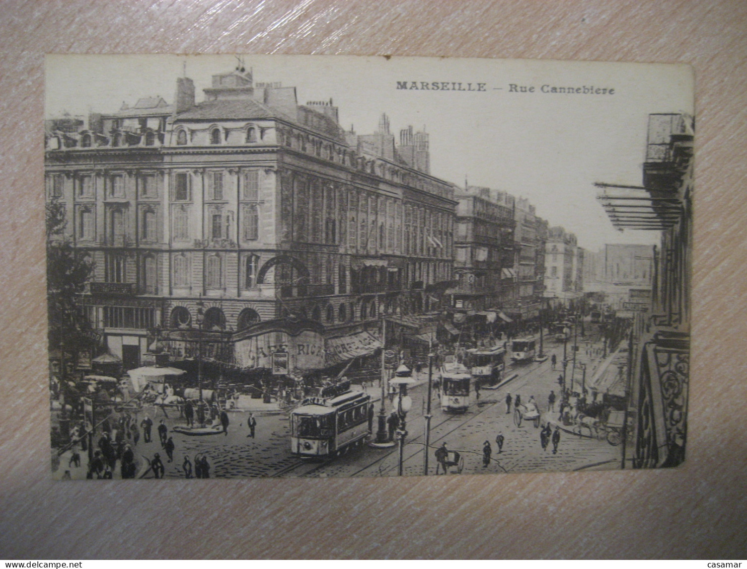 MARSEILLE Rue Cannebiere Tram Tramway Bouches-du-Rhone Postcard FRANCE - Canebière, Centre Ville