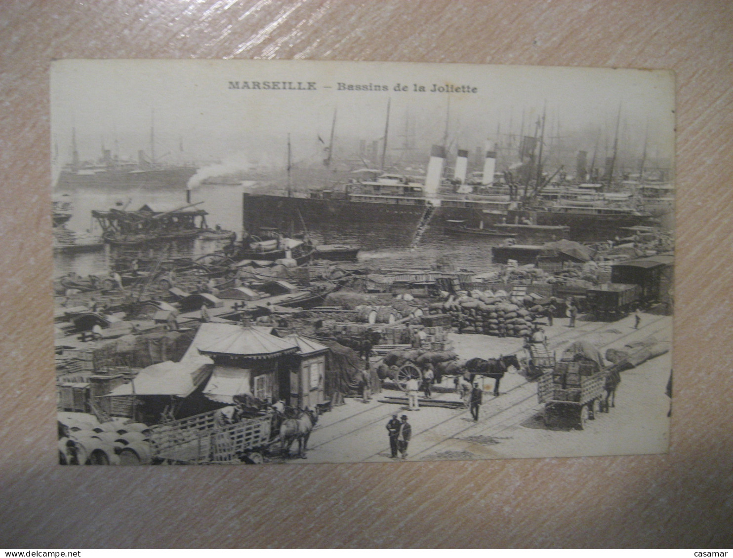 MARSEILLE Bassins De La Joliette Harbor Ship Stage Coach Bouches-du-Rhone Postcard FRANCE - Joliette, Zona Portuaria