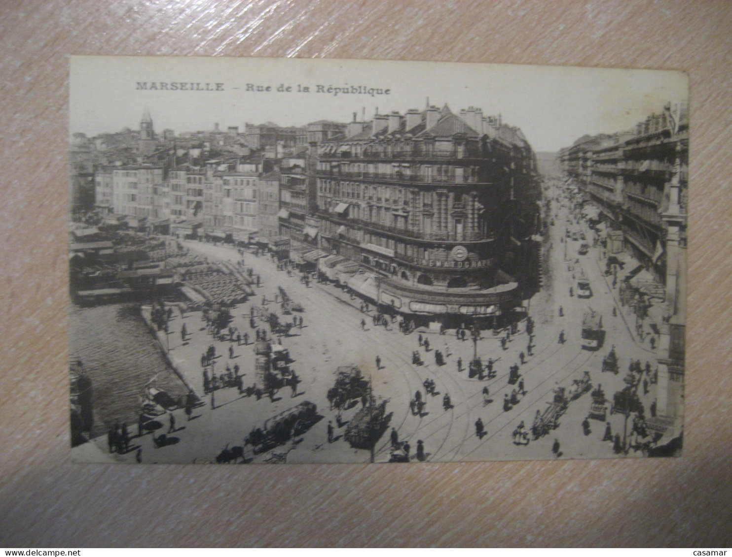 MARSEILLE Rue De La Republique Tram Tramway Stage Coach Bouches-du-Rhone Postcard FRANCE - Unclassified