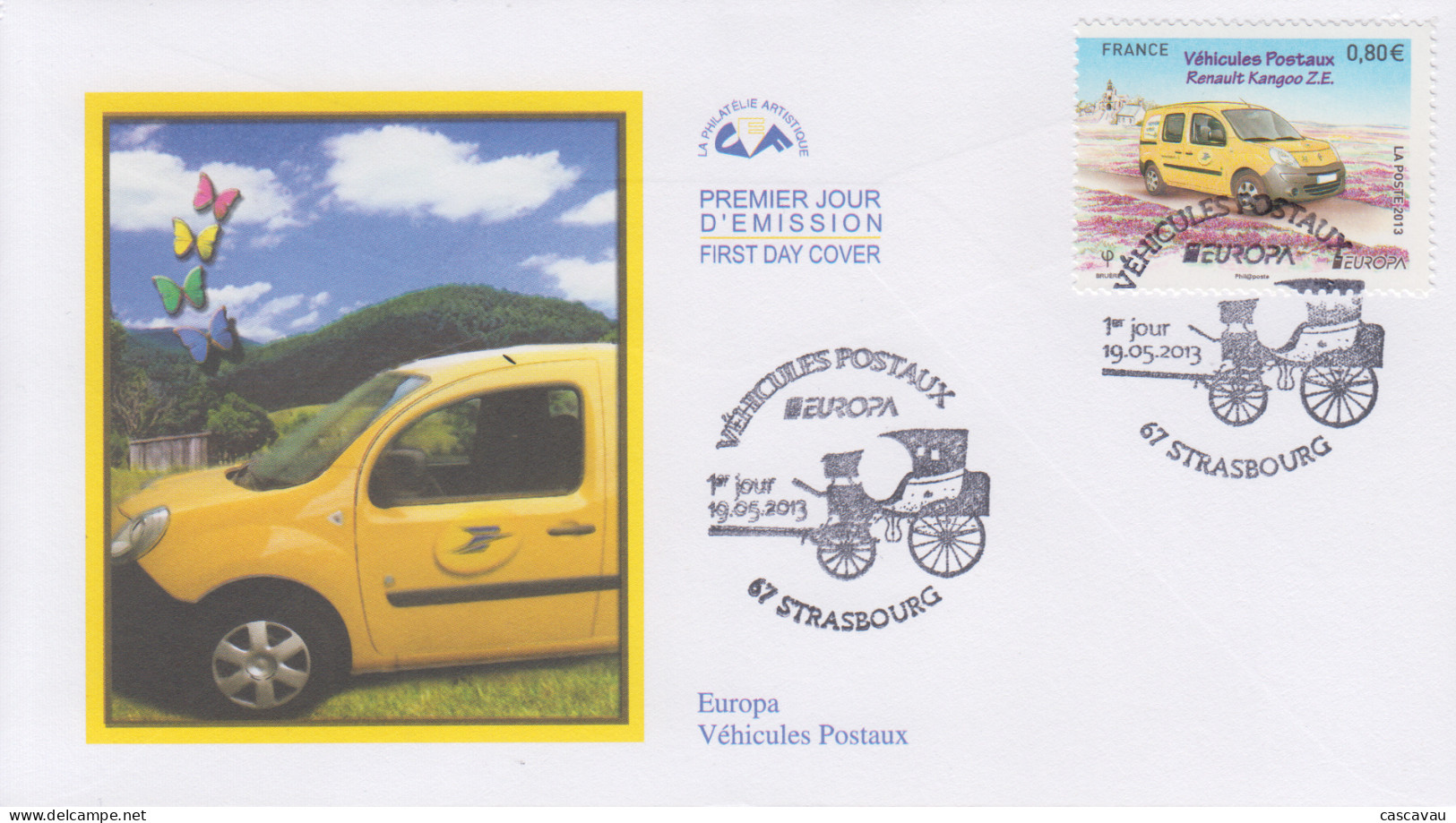 Enveloppe   FDC   1er  Jour   FRANCE    Véhicules  Postaux   EUROPA   2013 - 2010-2019