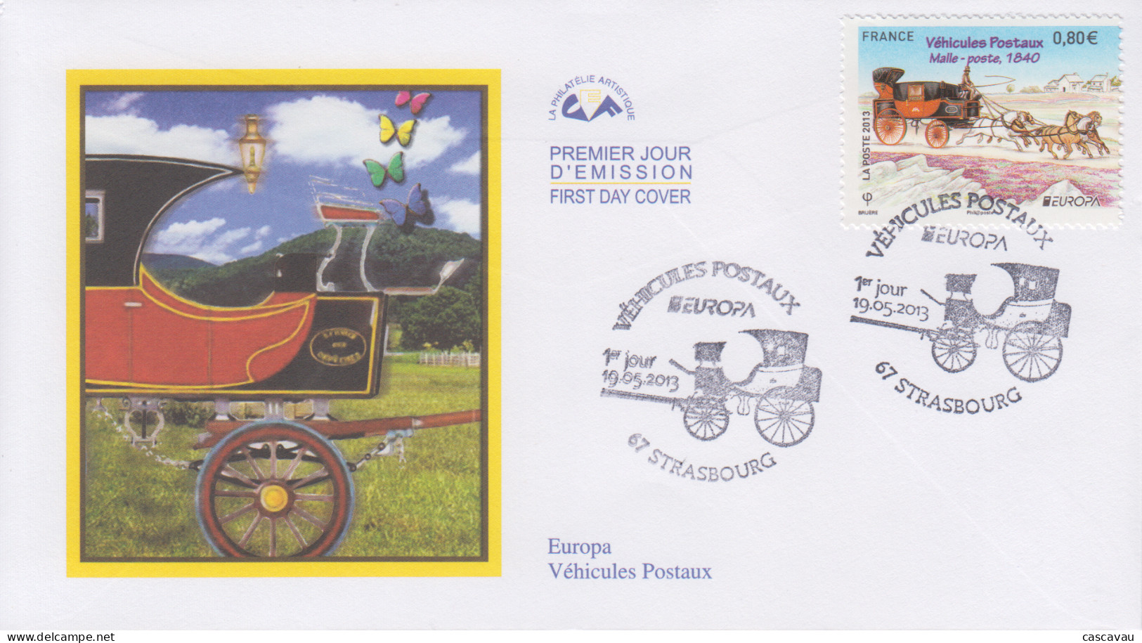 Enveloppe   FDC   1er  Jour   FRANCE    Véhicules  Postaux   EUROPA   2013 - 2010-2019