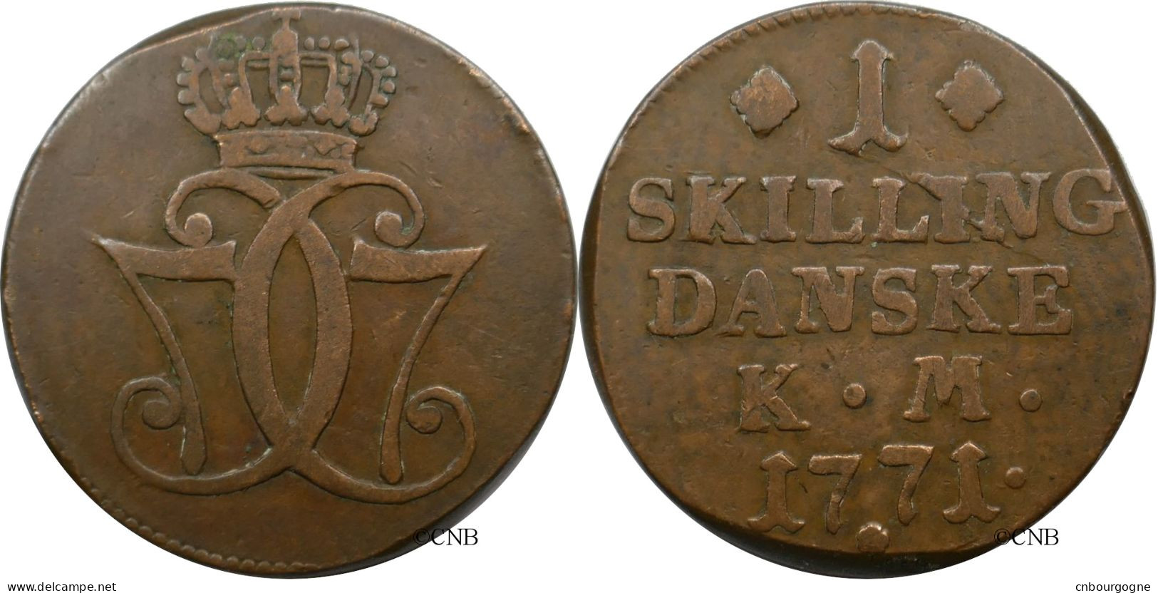 Danemark - Royaume - Christian VII - 1 Skilling Danske 1771 K.M. - TB/VF30 - Mon5657 - Danimarca