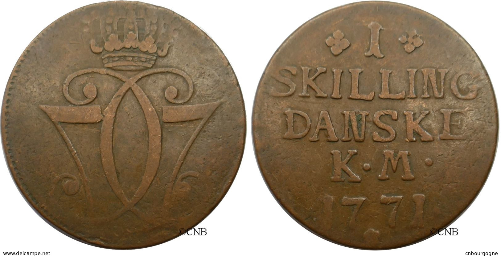 Danemark - Royaume - Christian VII - 1 Skilling Danske 1771 K.M. - TB/VF25 - Mon5779 - Denemarken